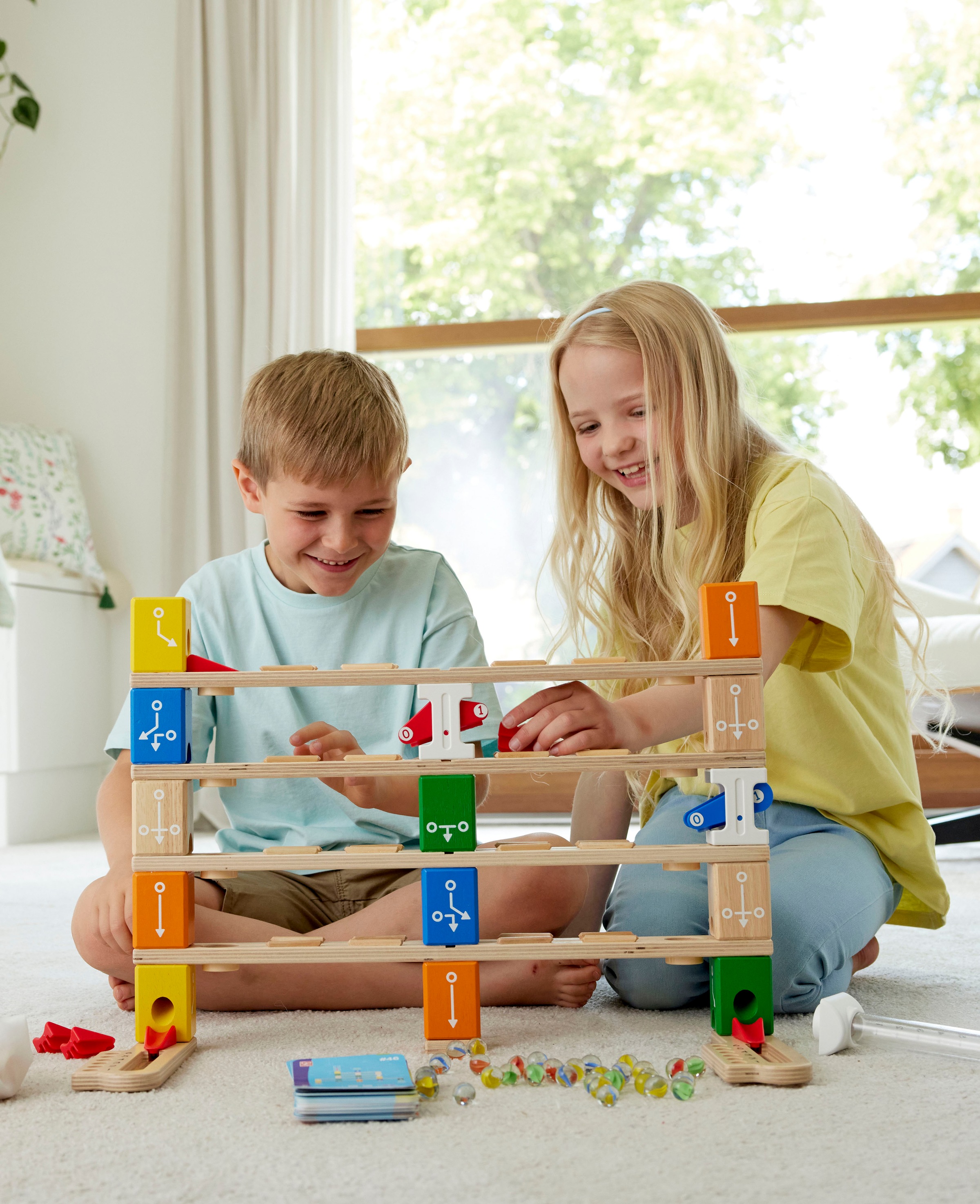 Hape Kugelbahn »Quadrilla Starter-Kodierungsset«, (85 tlg.)