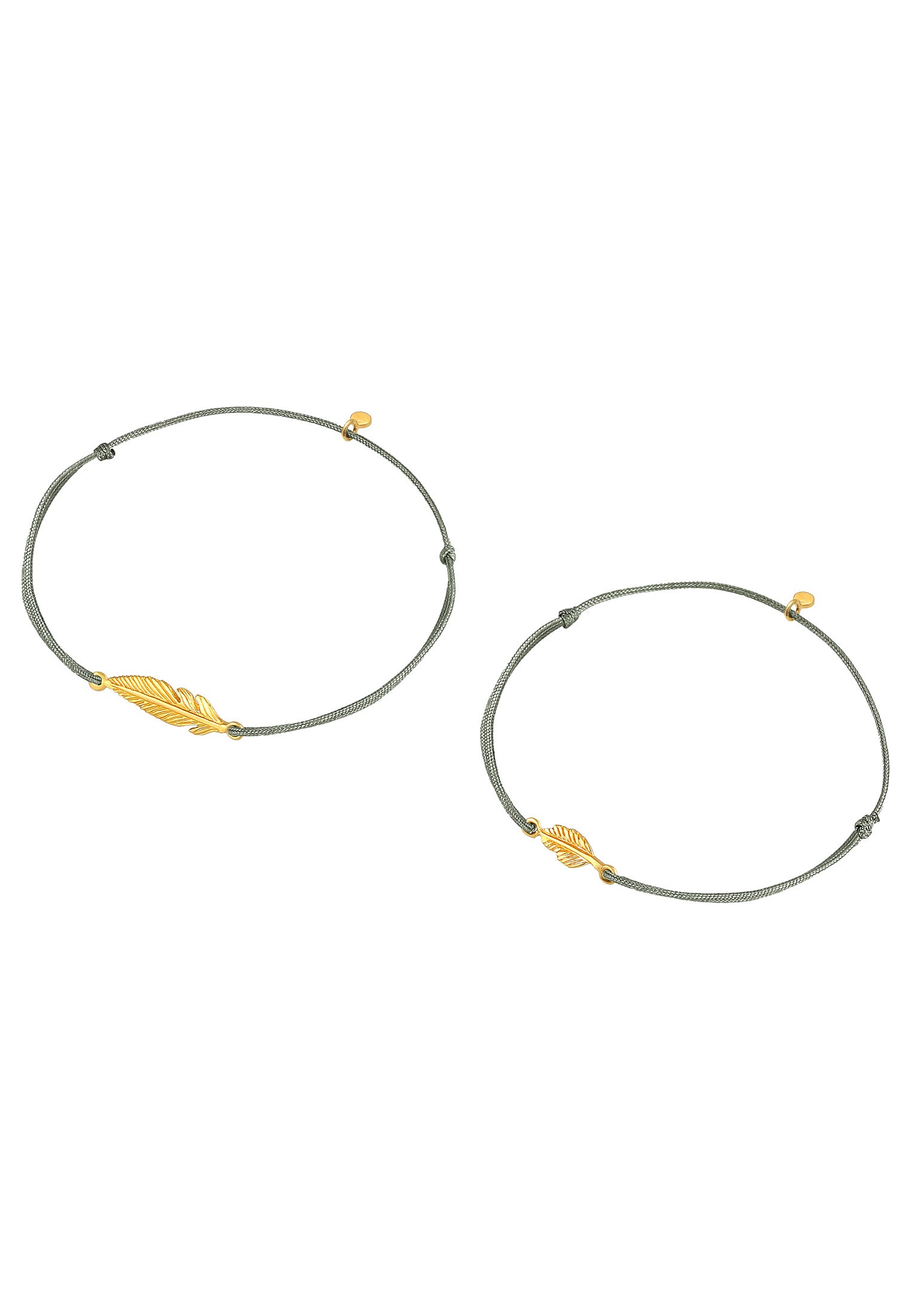 Elli Armketten Set »Armband Elli Armband Feder Mutter Kind Set Nylon 925 Silber vergoldet«
