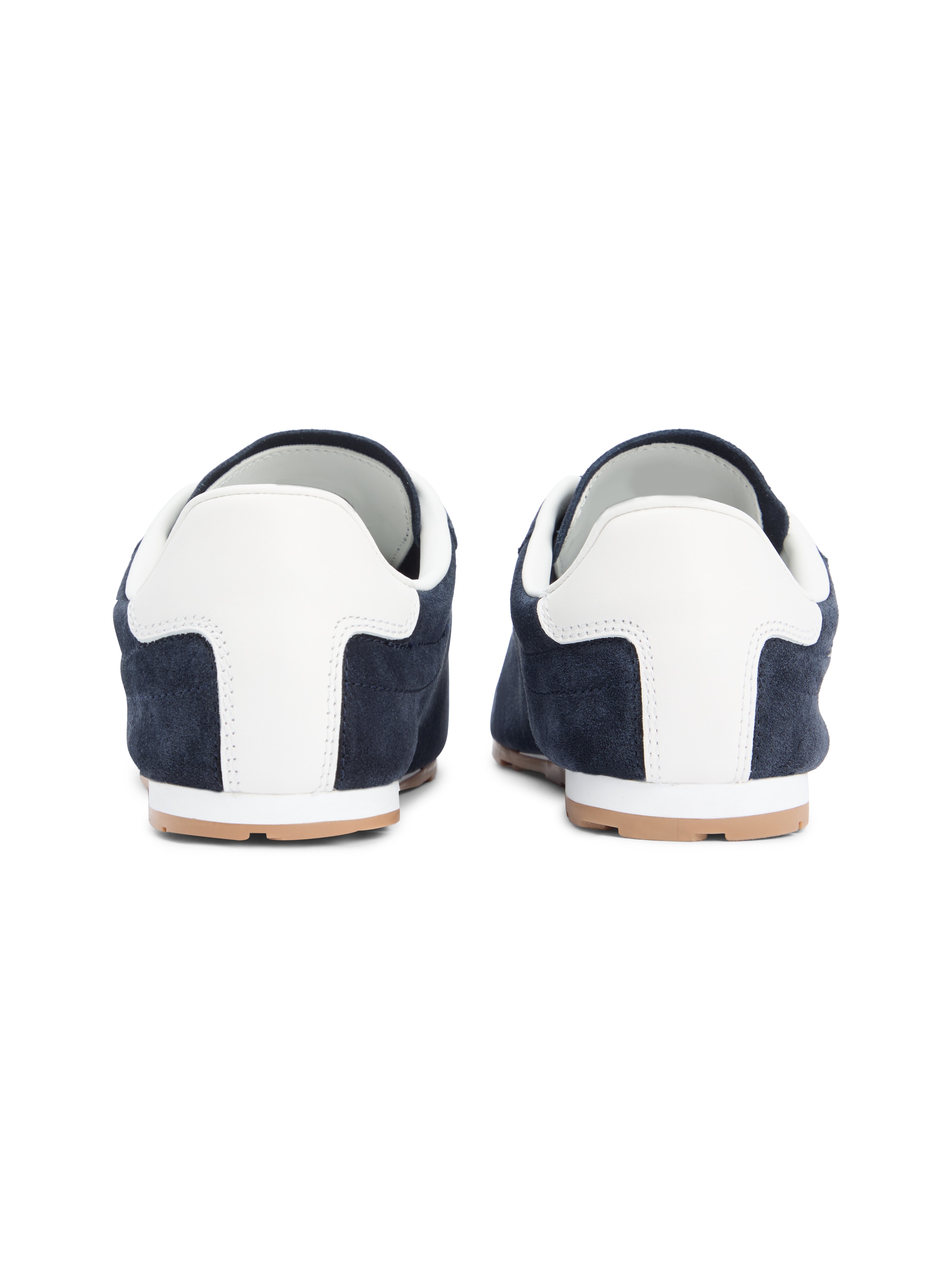 Tommy Hilfiger Sneaker »TH BELLA LOW RUNNER SUEDE«  Halbschuh, Schnürer, Freizeitschuh mit kontrastfarbenem Fersenbesatz