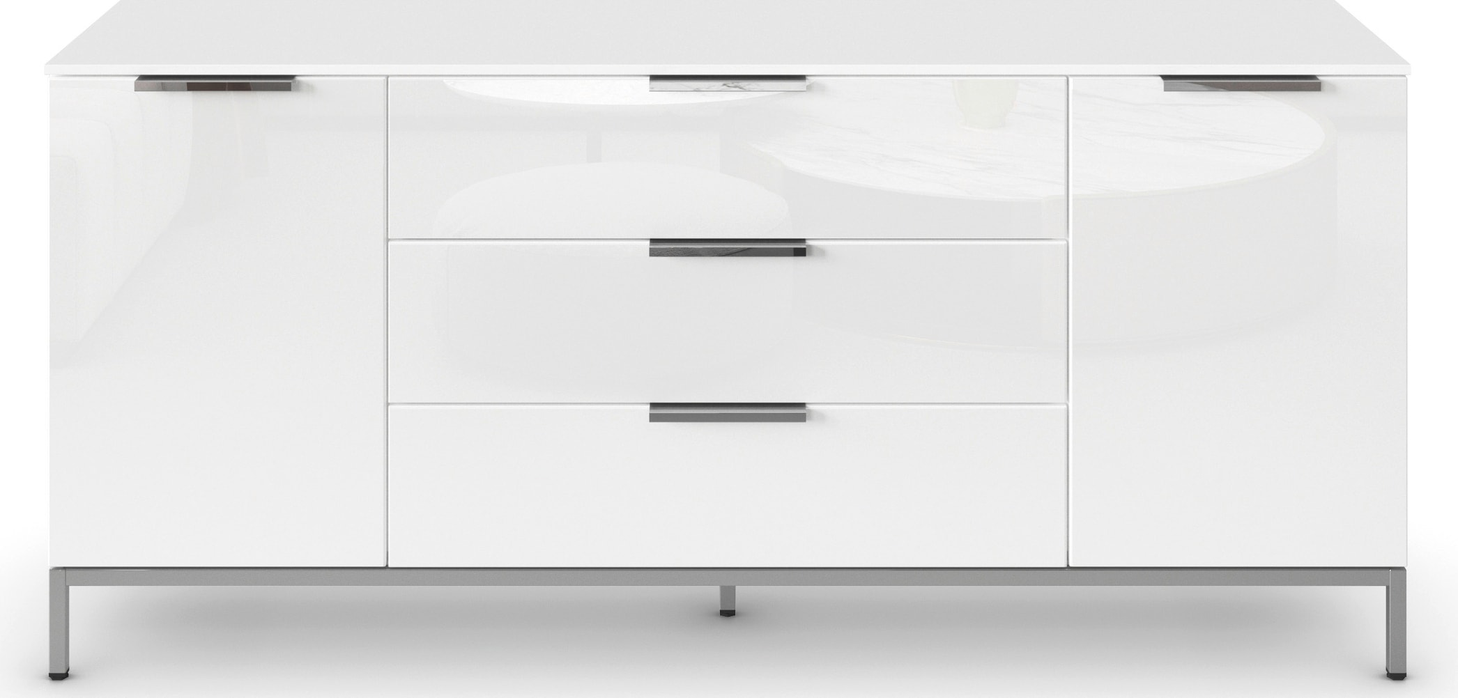 rauch Kombikommode »Kommode Türkommode Sideboard Kombikommode FLIPP mit Glasfront« Breite 160 cm mit 2 Einlegeböden,  2-türig mit 3 Schubladen und Soft-Close-Funktion sowie Glasfront
