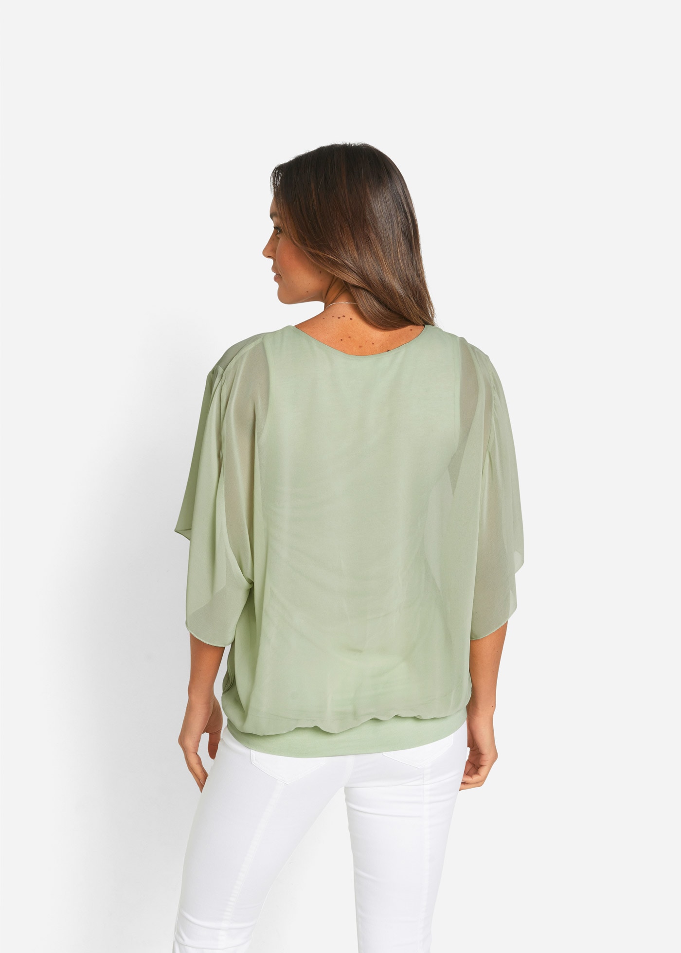 bonprix Chiffonbluse »Chiffonbluse mit Untertop« Chiffonbluse mit Untertop