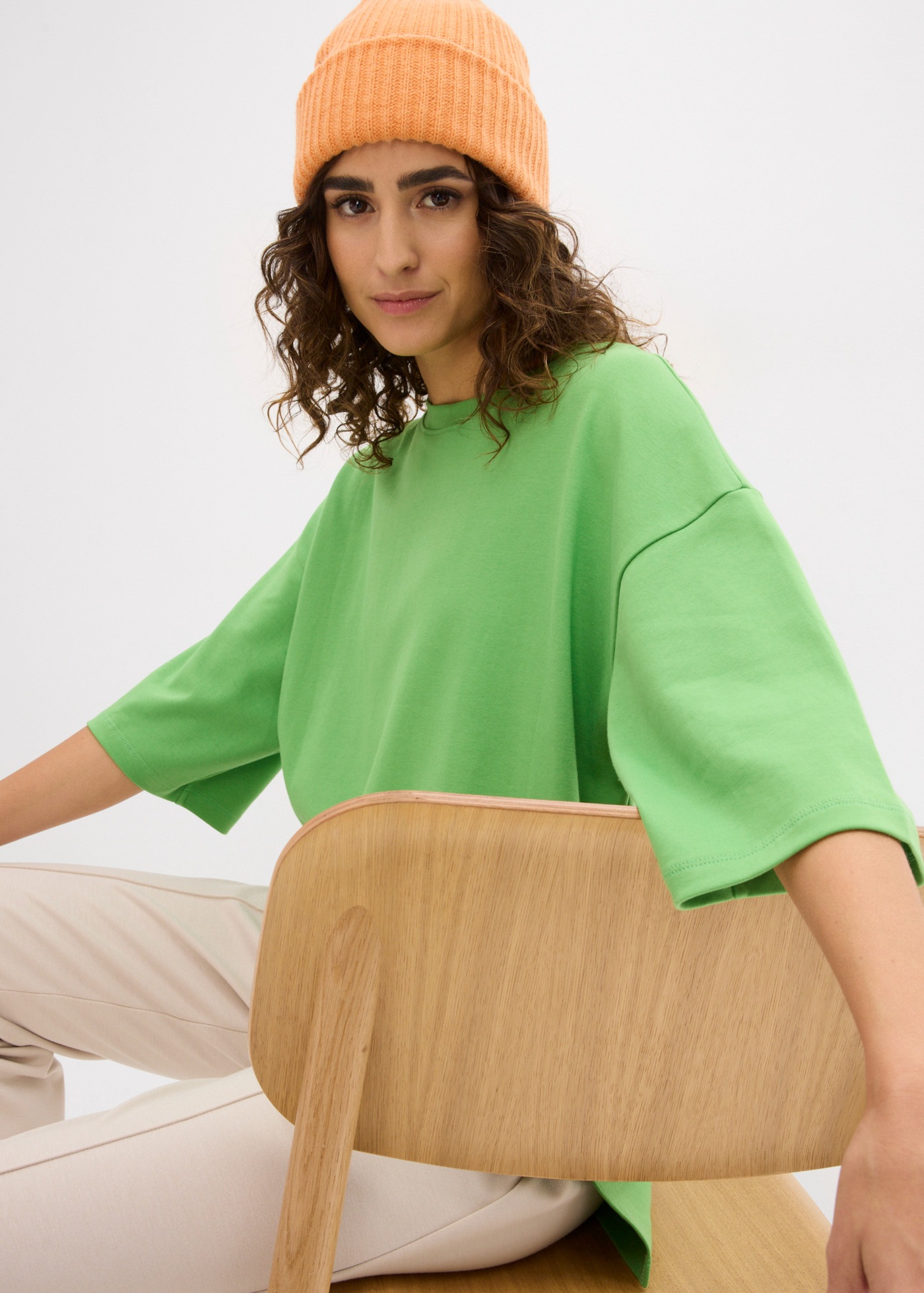 bonprix Longshirt Oversized Schnitt, Halbarm, für Frühling und Sommer