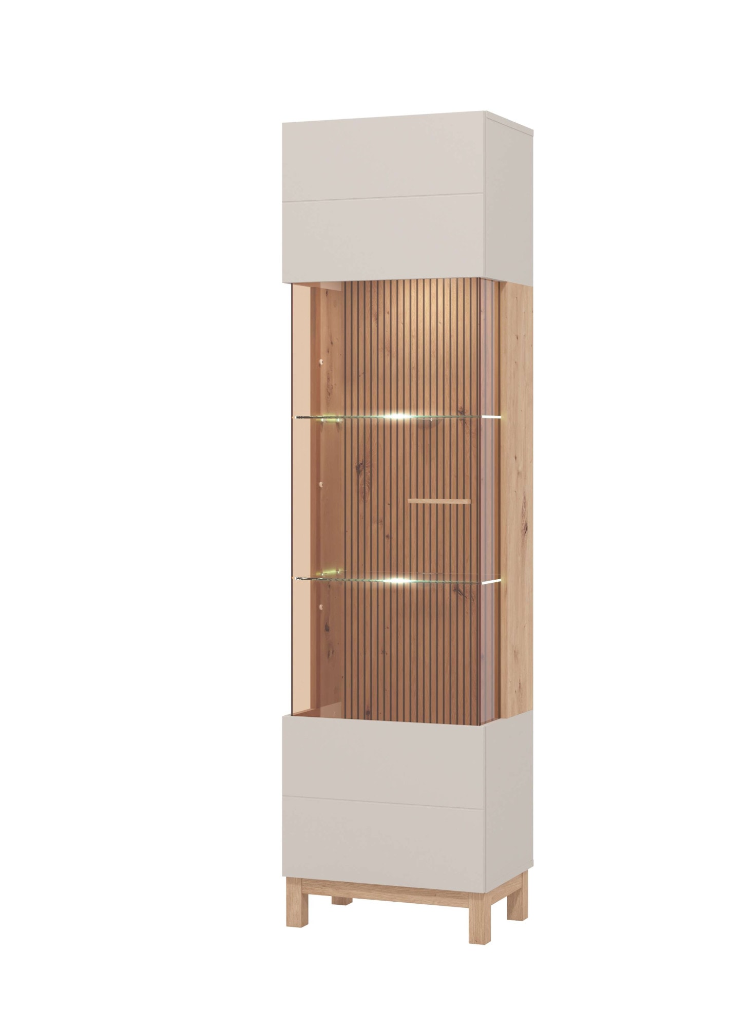 Home affaire Vitrine »Essex Vitrinenschrank, Glasschrank, Standvitrine, Highboard/Sideboard« 1 Tür, 4 Einlegeböden, 5 Fächer, Gesamtmaße (B/T/H): 51,5/35/191,5 cm