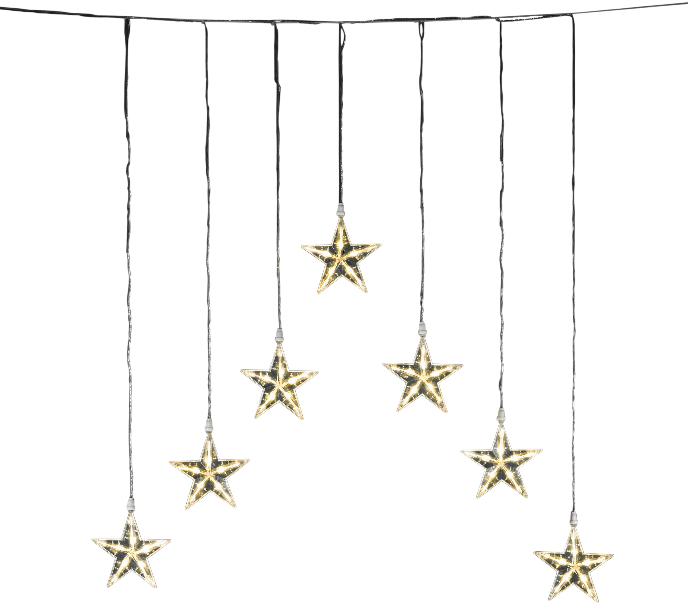 mit Dioden, im 35 transparentes warmweiße Shop Kabel Sternen, 7 KONSTSMIDE OTTO Online aussen«, bestellen »Weihnachtsdeko LED-Lichtervorhang
