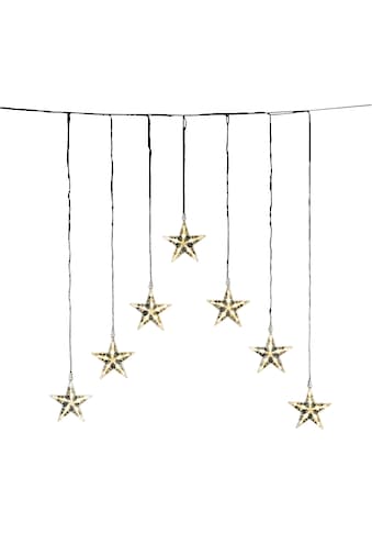 KONSTSMIDE LED-Lichtervorhang, mit 7 Sternen, 35 warmweiße Dioden, transparentes Kabel kaufen