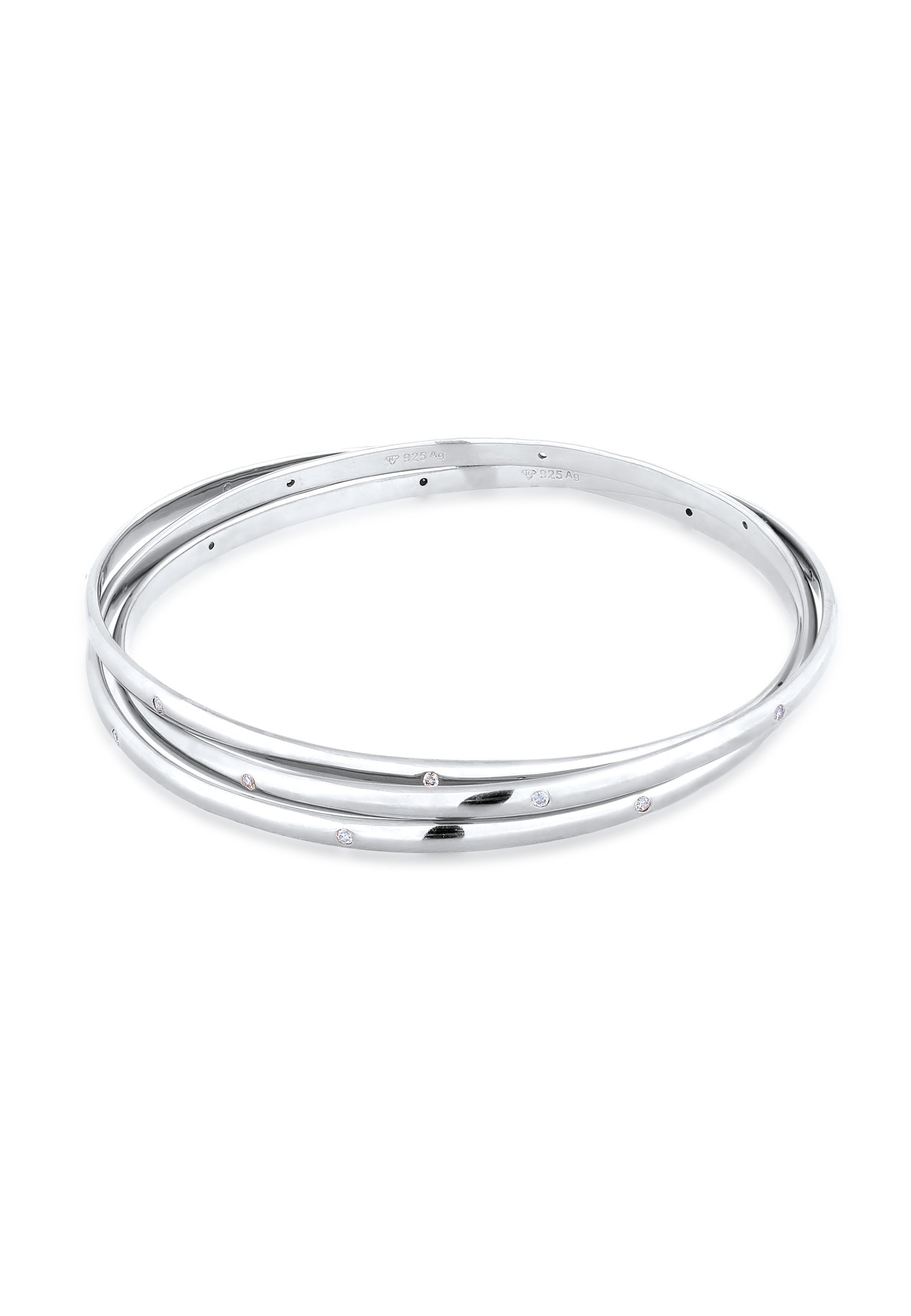 Elli Premium Armreif »Armband Armreif Zirkonia Weiß 925 Sterling Silber«