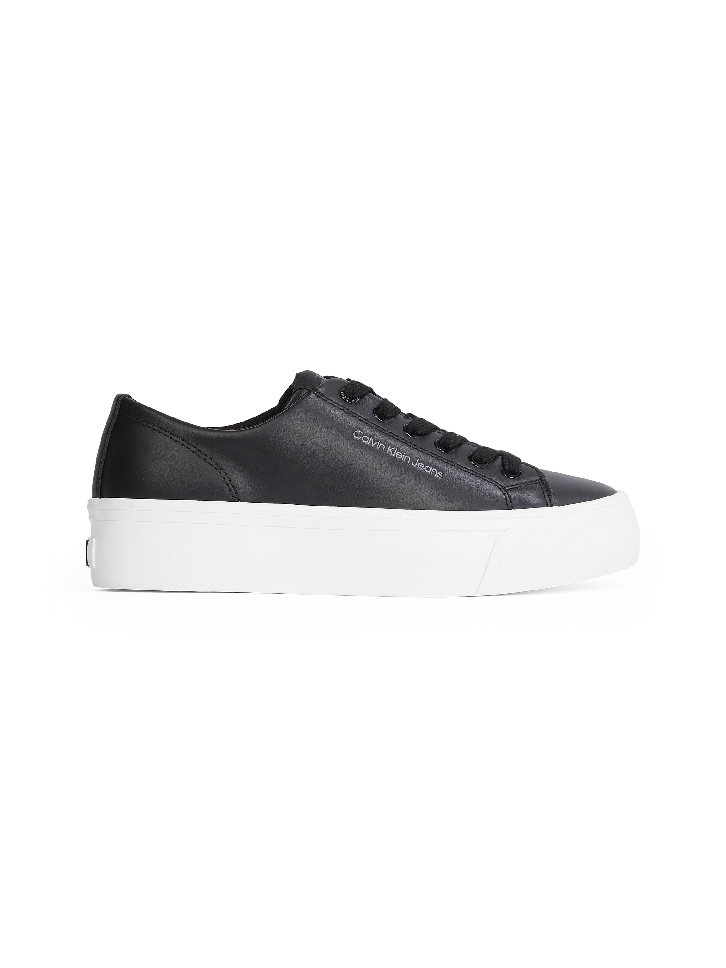 Calvin Klein Jeans Plateausneaker »VULC FLATFORM LOW MG LTH«, Schnürschuh, Halbschuh, Freizeitschuh in klassischer Optik