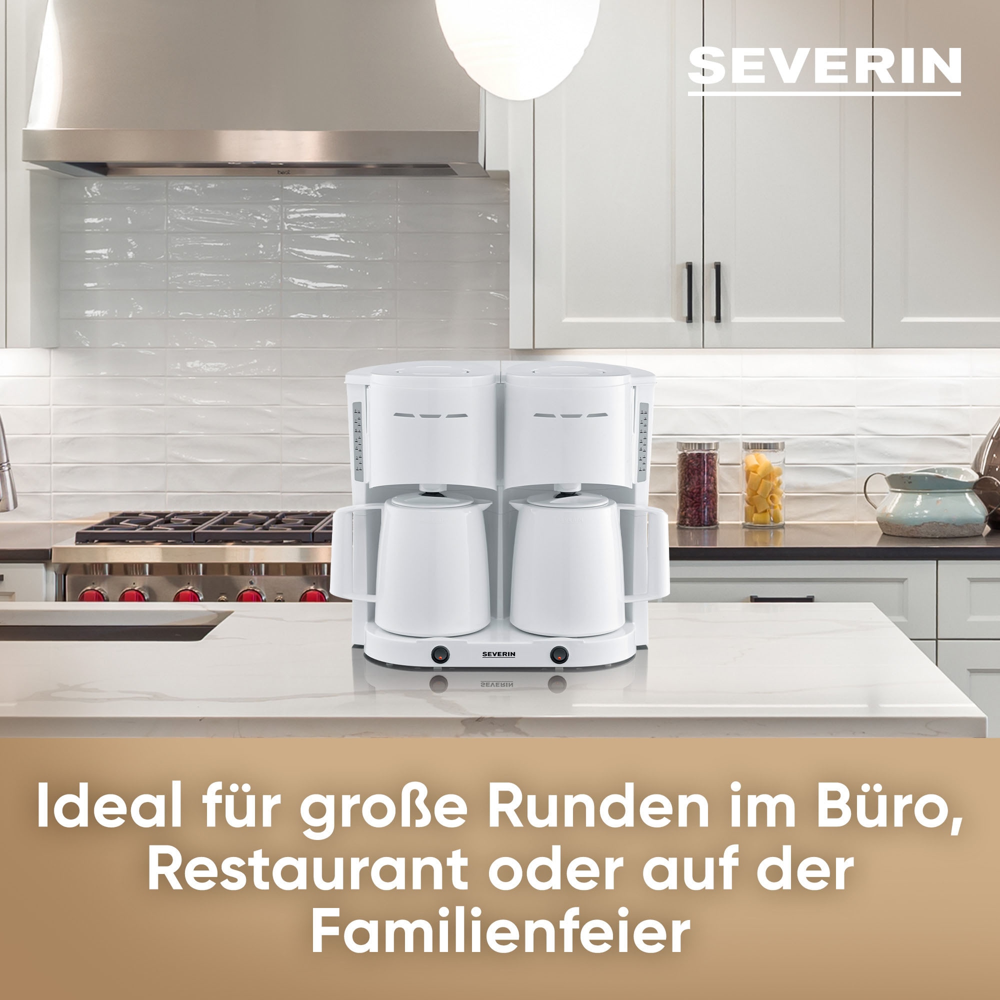 Severin Filterkaffeemaschine »KA 9314 Duo-Filterkaffeemaschine mit 2 Thermokannen« 1 l Kaffeekanne Papierfilter 1x4