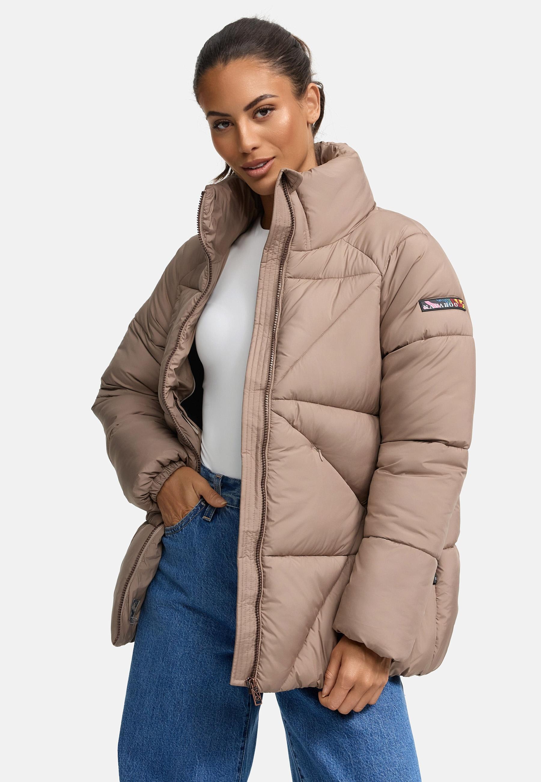 Navahoo Steppjacke »Steppjacke Schokolinaa 14«, ohne Kapuze, Winterjacke mit modischer Steppung & hohem Kragen