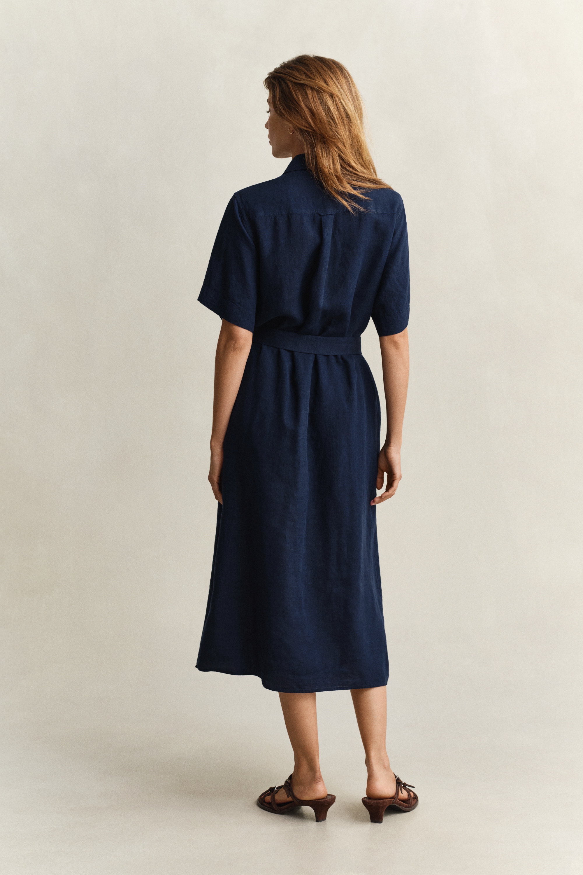 Gant Hemdblusenkleid »LINEN« Ohne Tasche Regular fit mit Bindegürtel