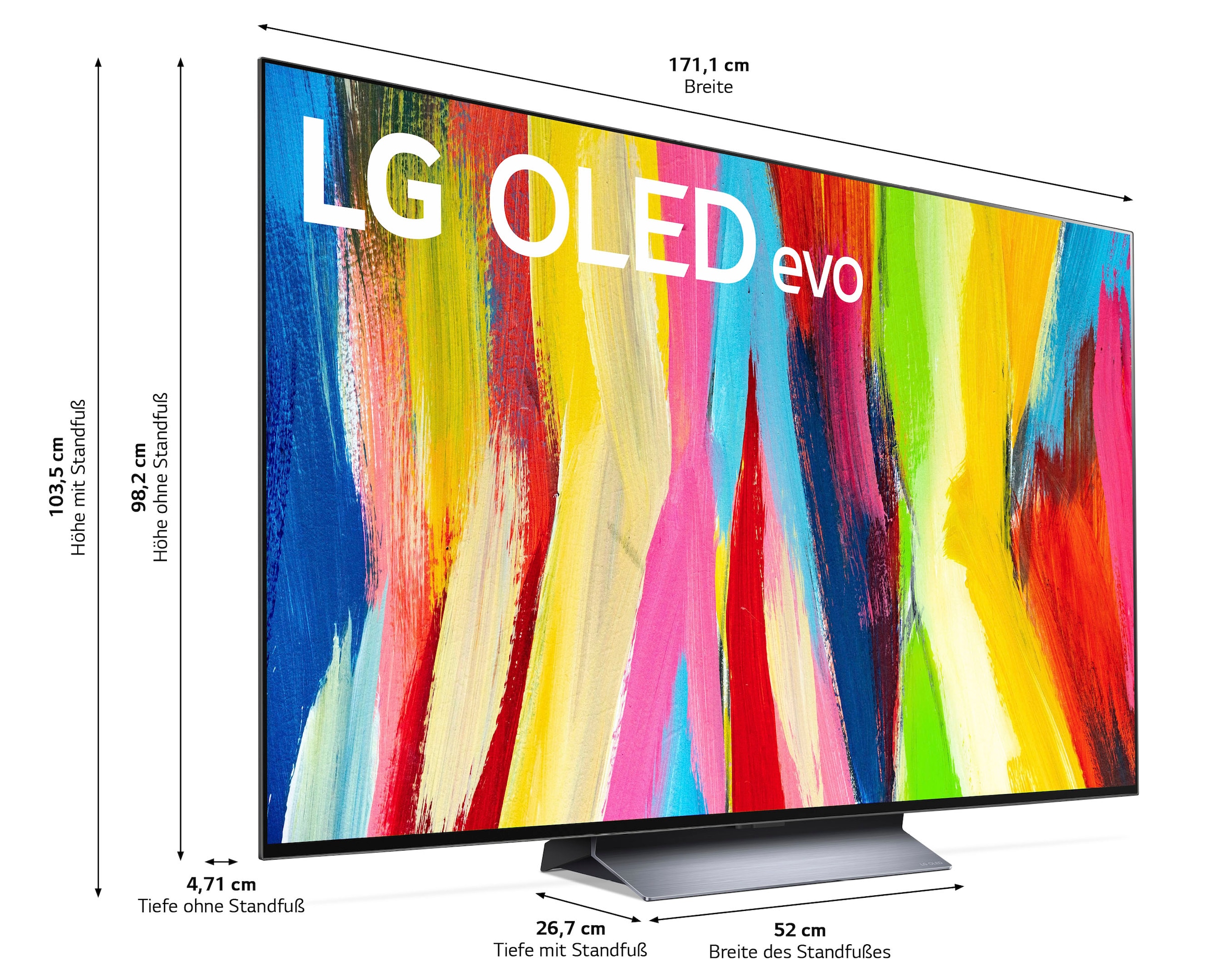 LG OLED-Fernseher »OLED77C27LA«, 4K Ultra HD, Smart-TV, OLED evo, bis zu 120Hz, α9 Gen5 4K AI-Prozessor, Twin Triple Tuner