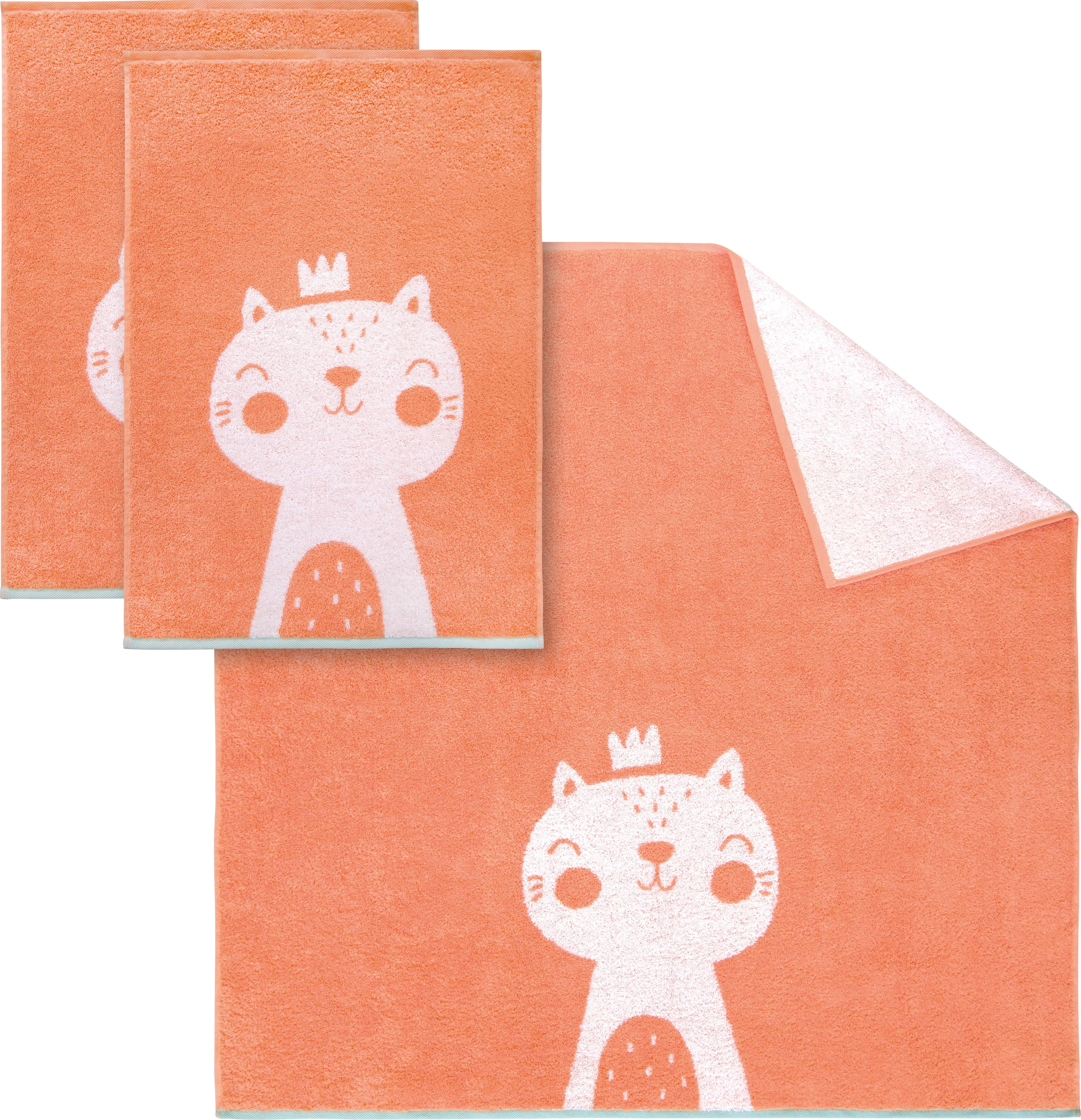 Dyckhoff Handtuch Set »Kitty«, 3 tlg., Walkfrottier, 1 Badetuch (100x100cm), 2 Handtüchern (50x70cm)