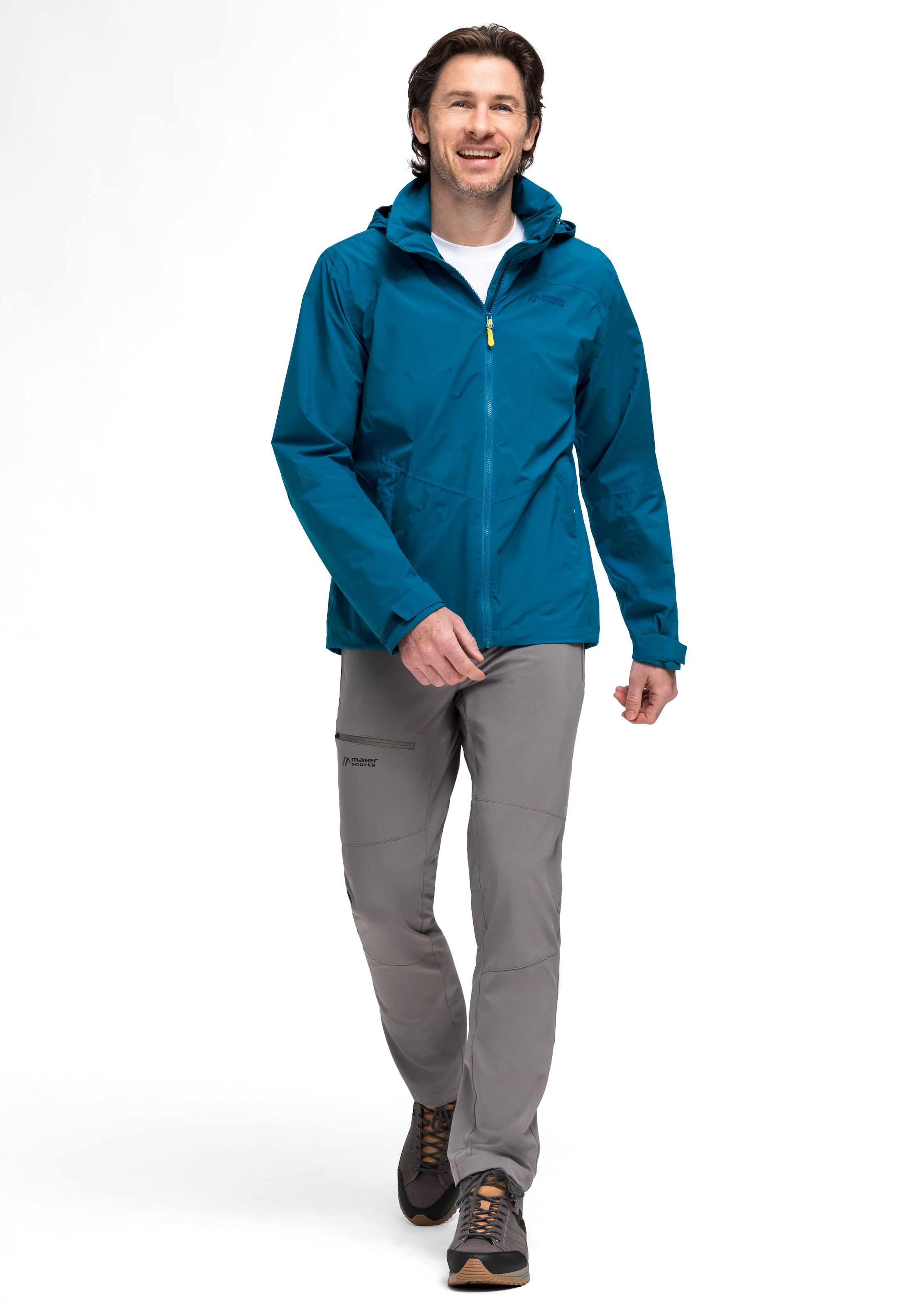 Maier Sports Outdoorjacke »Metor rec M«, Herren Regenjacke wasserdicht mit Kapuze, 2 Taschen außen, Innentasche
