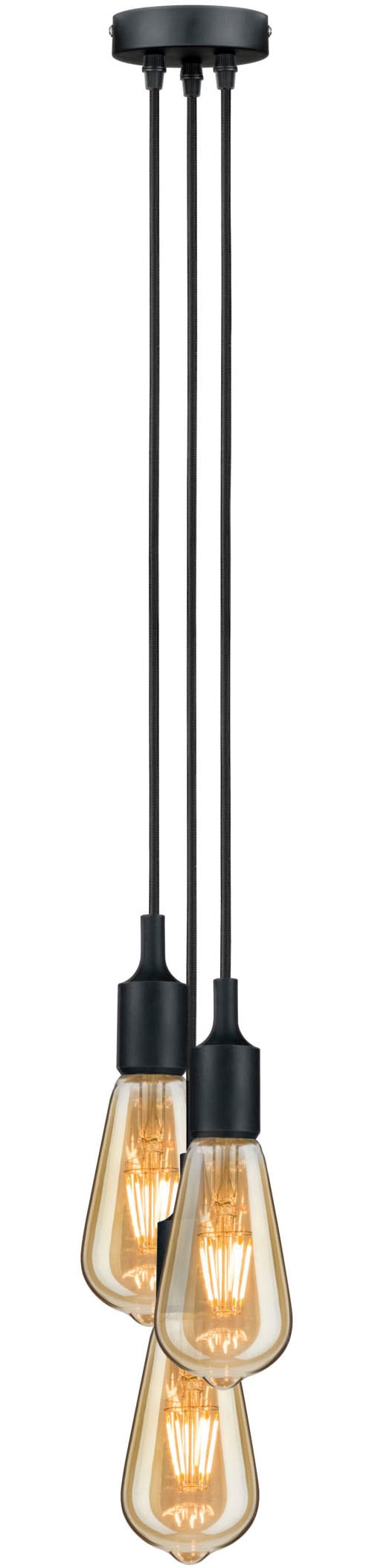 Paulmann Pendelleuchte »Neordic Ketil max. 3x60W Schwarz 230V Sililkon/Kunststoff«, 3 flammig, Leuchtmittel E27 | ohne Leuchtmittel, E27