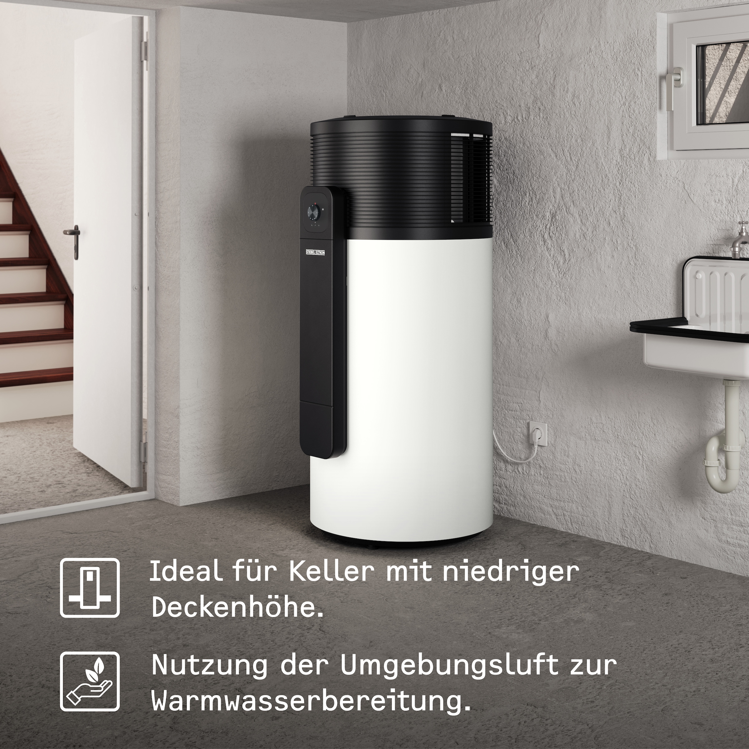 STIEBEL ELTRON Warmwasser-Wärmepumpe »WWK-I 200 Plus«, App-Bedienung, 200 l, Schnittstelle für Photovoltaik-Anlagen