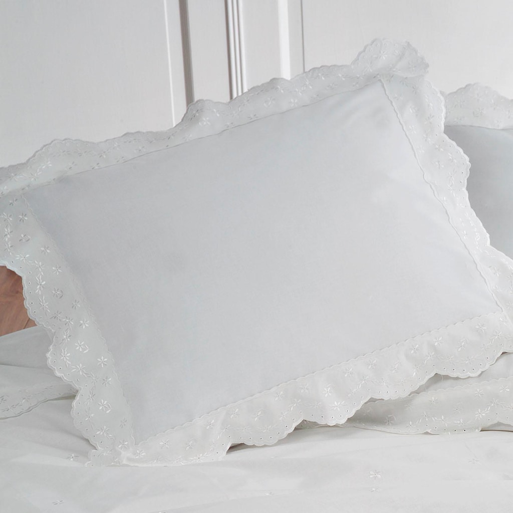 damai Bettwäsche »Savoy in Gr. 135x200, 155x220 oder 200x200 cm«, (3 tlg.), aus Baumwolle, Bettwäsche mit Stickerei, Bettwäsche mit Reißverschluss