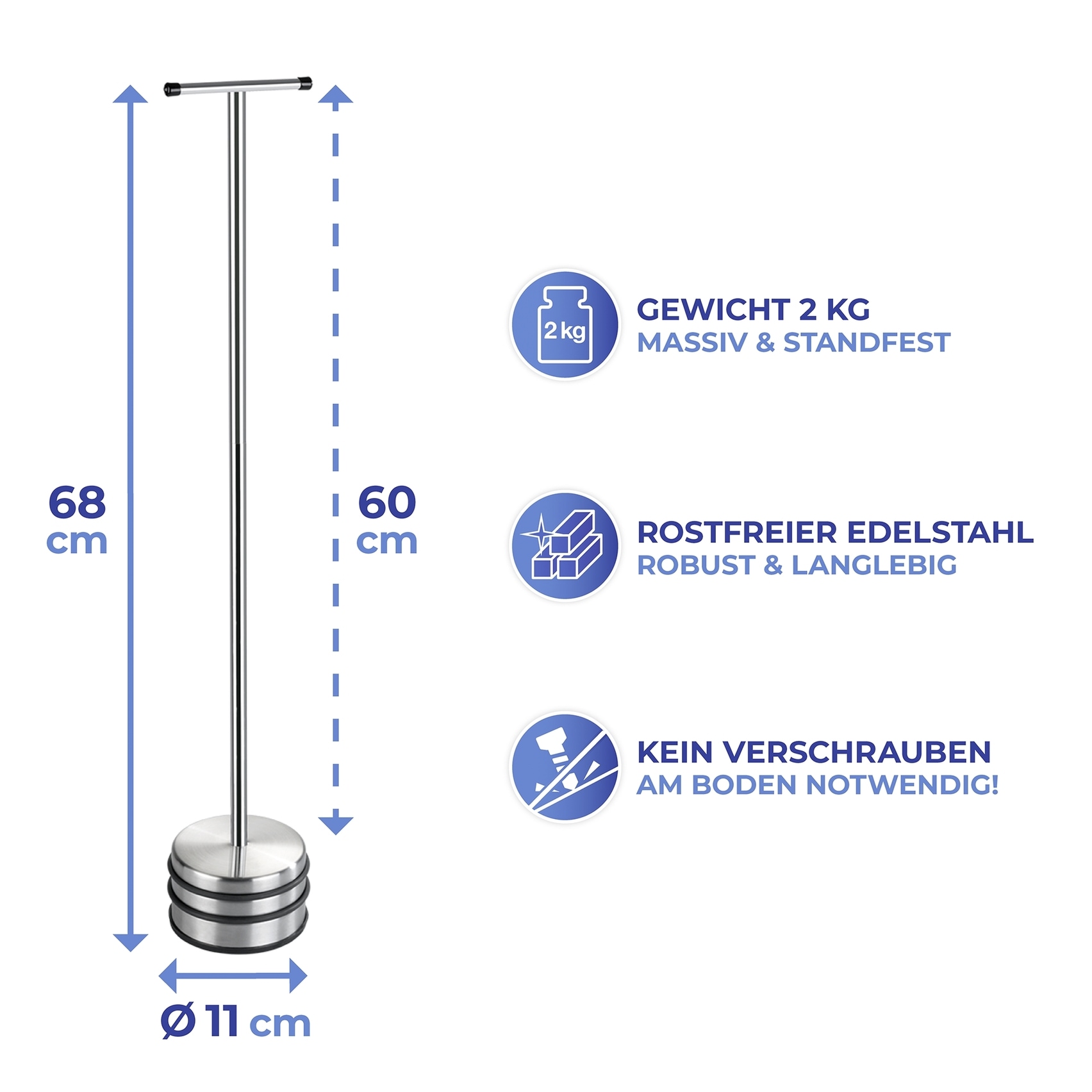 WENKO Türstopper »Modell Big Boy« 2 Stk. tlg. Anti-Rutsch-Unterseite, praktische Griffstange, robust und langlebig