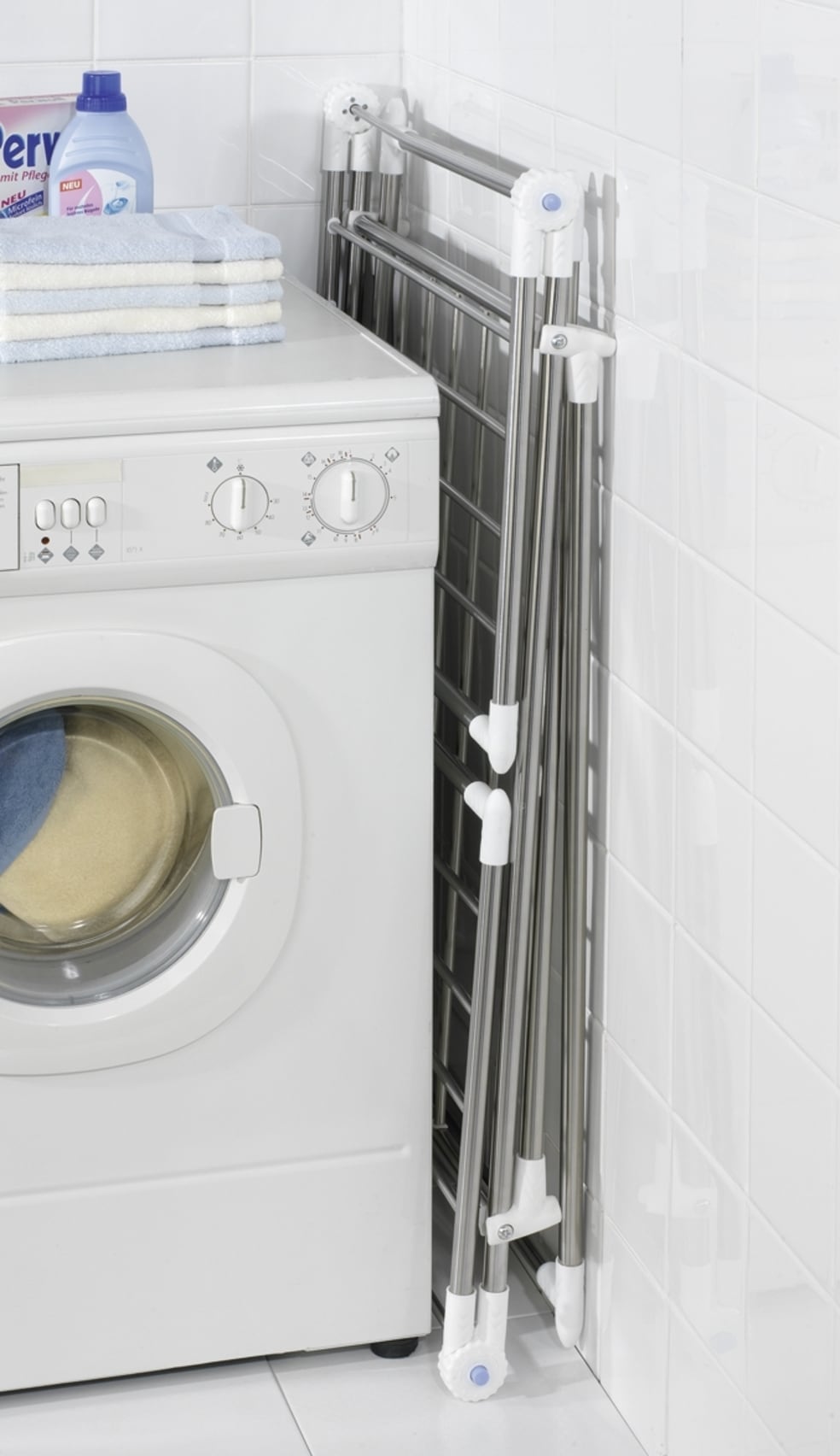 WENKO Wäscheständer »Modell Profi Plus«, Flügel Wäschetrockner, Edelstahl, klappbar, mit Zubehör-Set
