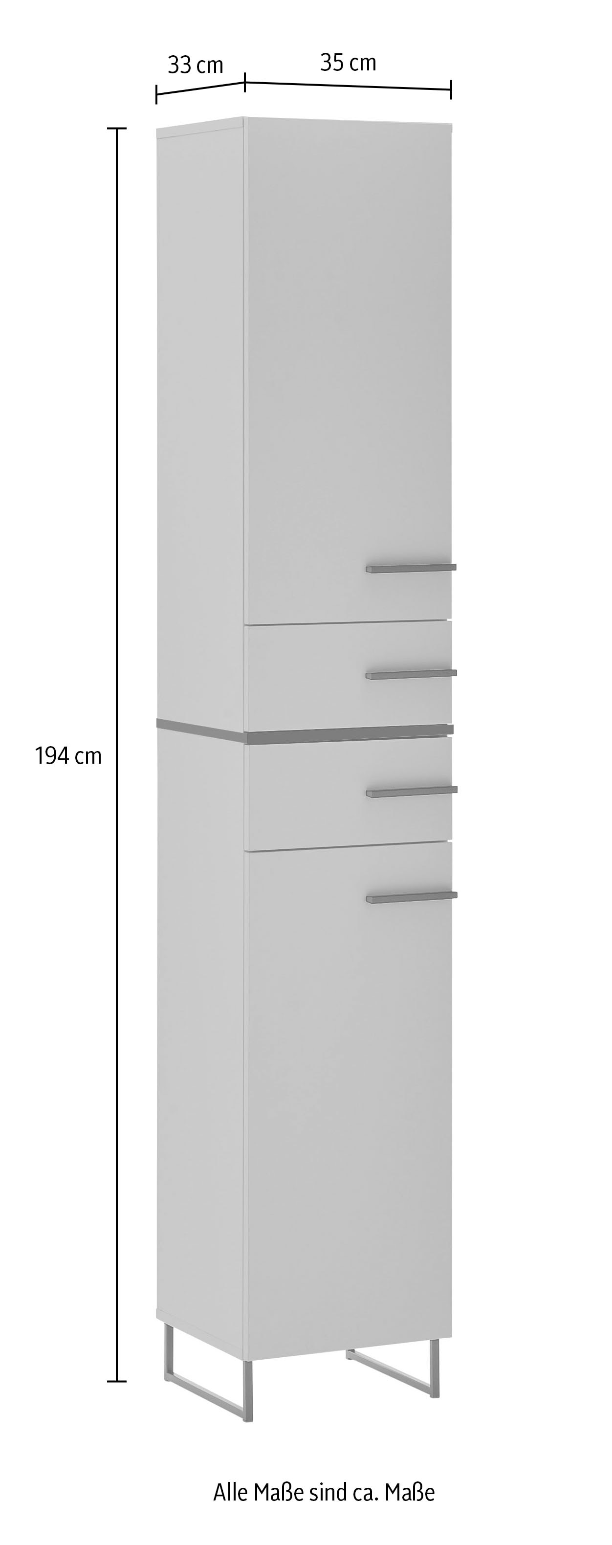 BASIC by Balculina Hochschrank »Palermo, BxHxT 35x194x33 cm« 1 Stk. tlg. Breite 35cm, Softclose, Metallfüße