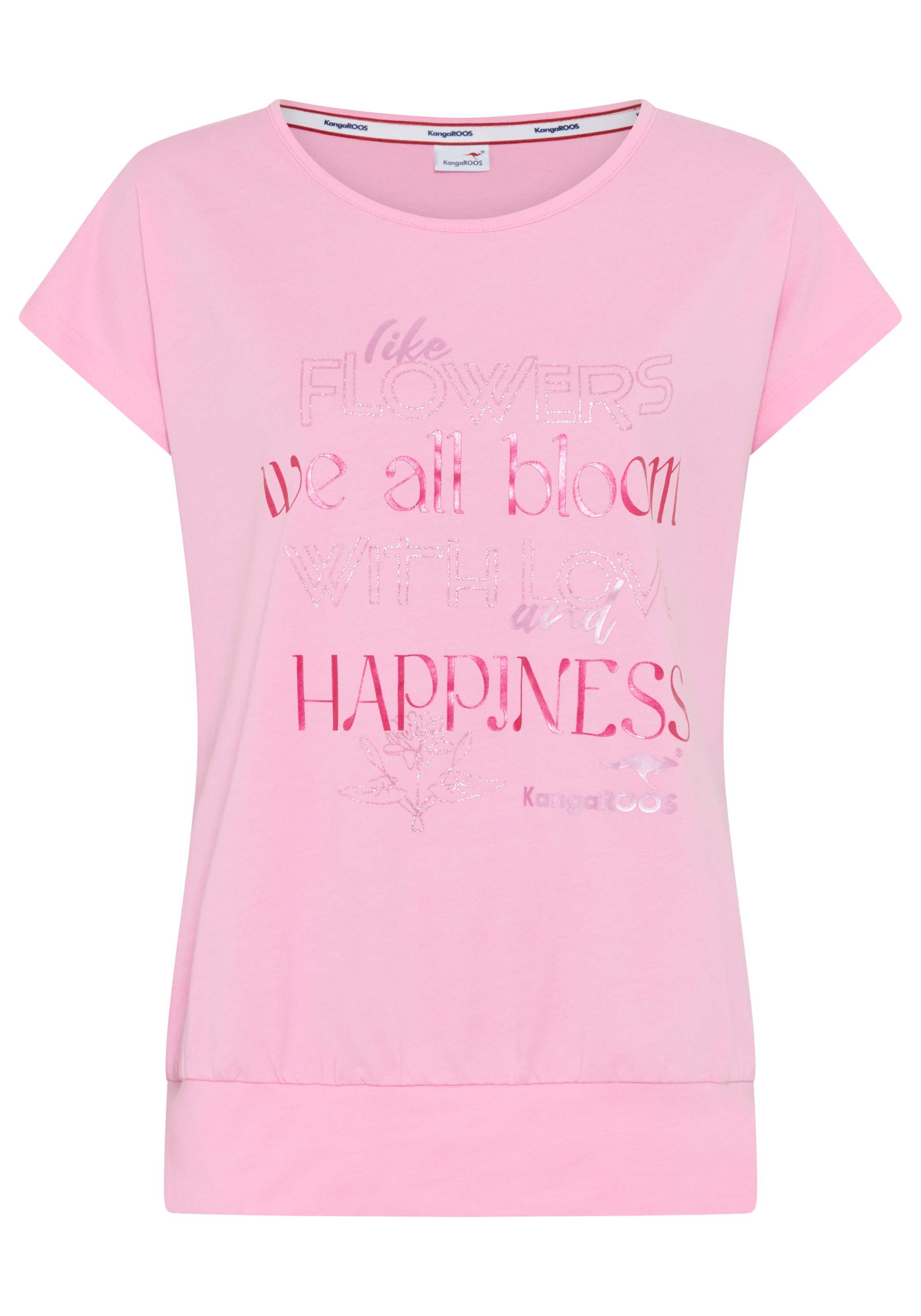 KangaROOS T-Shirt Figurumspielende Passform, breiter Bund am Saum, große Größen