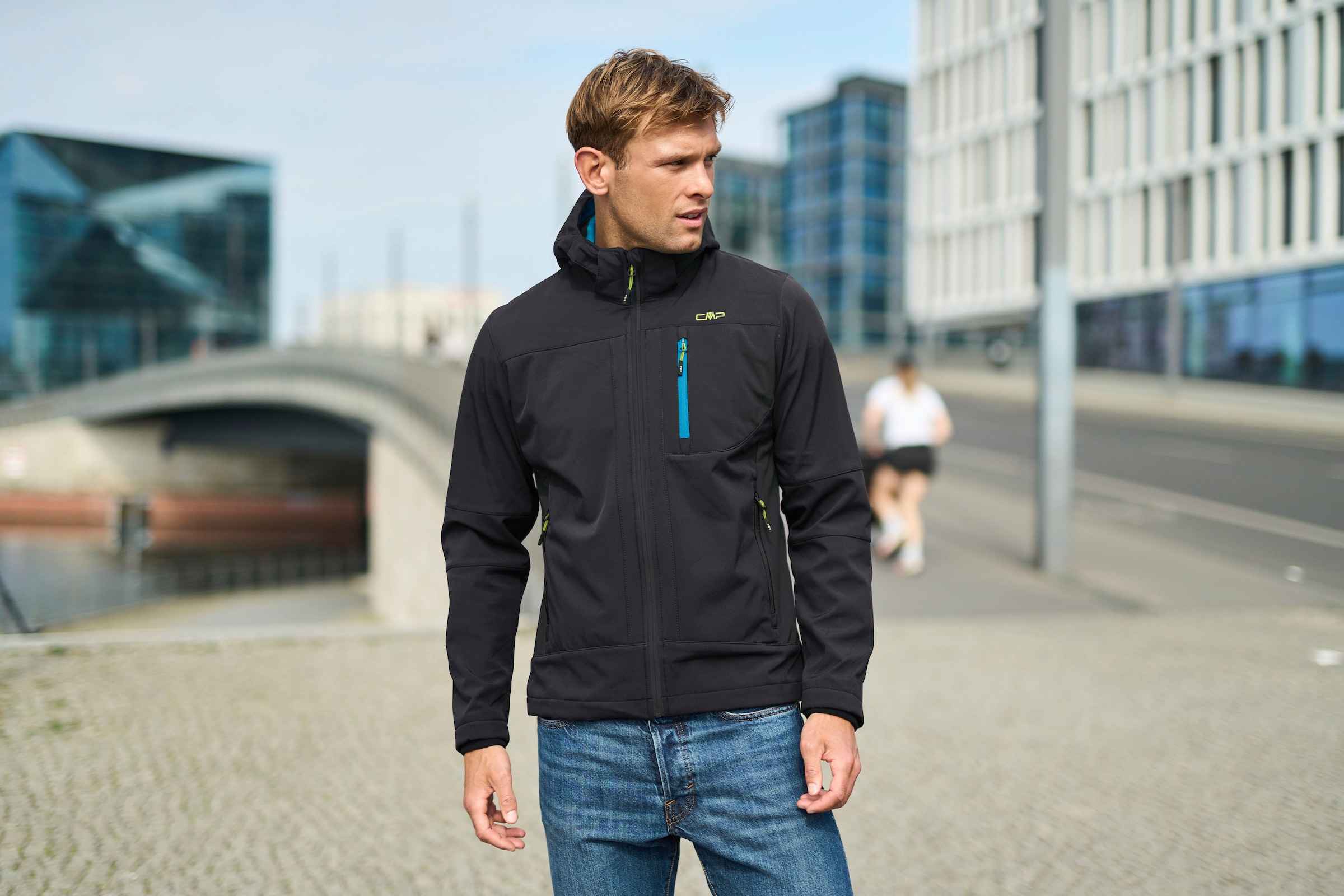 CMP Softshelljacke, mit Kapuze, Winddicht & Wasserabweisend & Atmungsaktiv