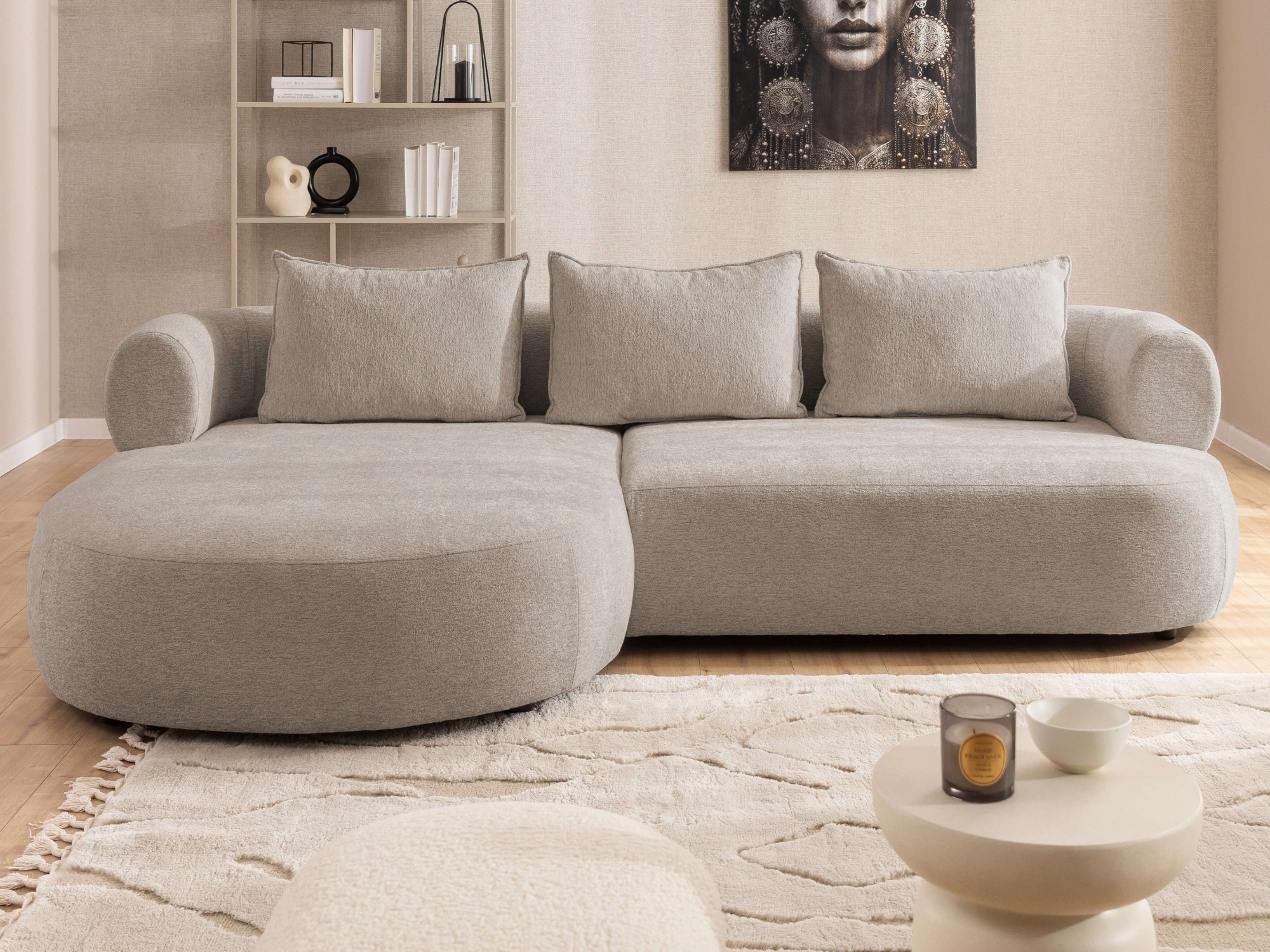 Home affaire Ecksofa »LUSSAC L-Form Design-Sofa mit Zierkissen, Maße B/T/H: 257/159/78 cm« hoher Sitzkomfort und modernes Design, Sofa ohne Bettfunktion
