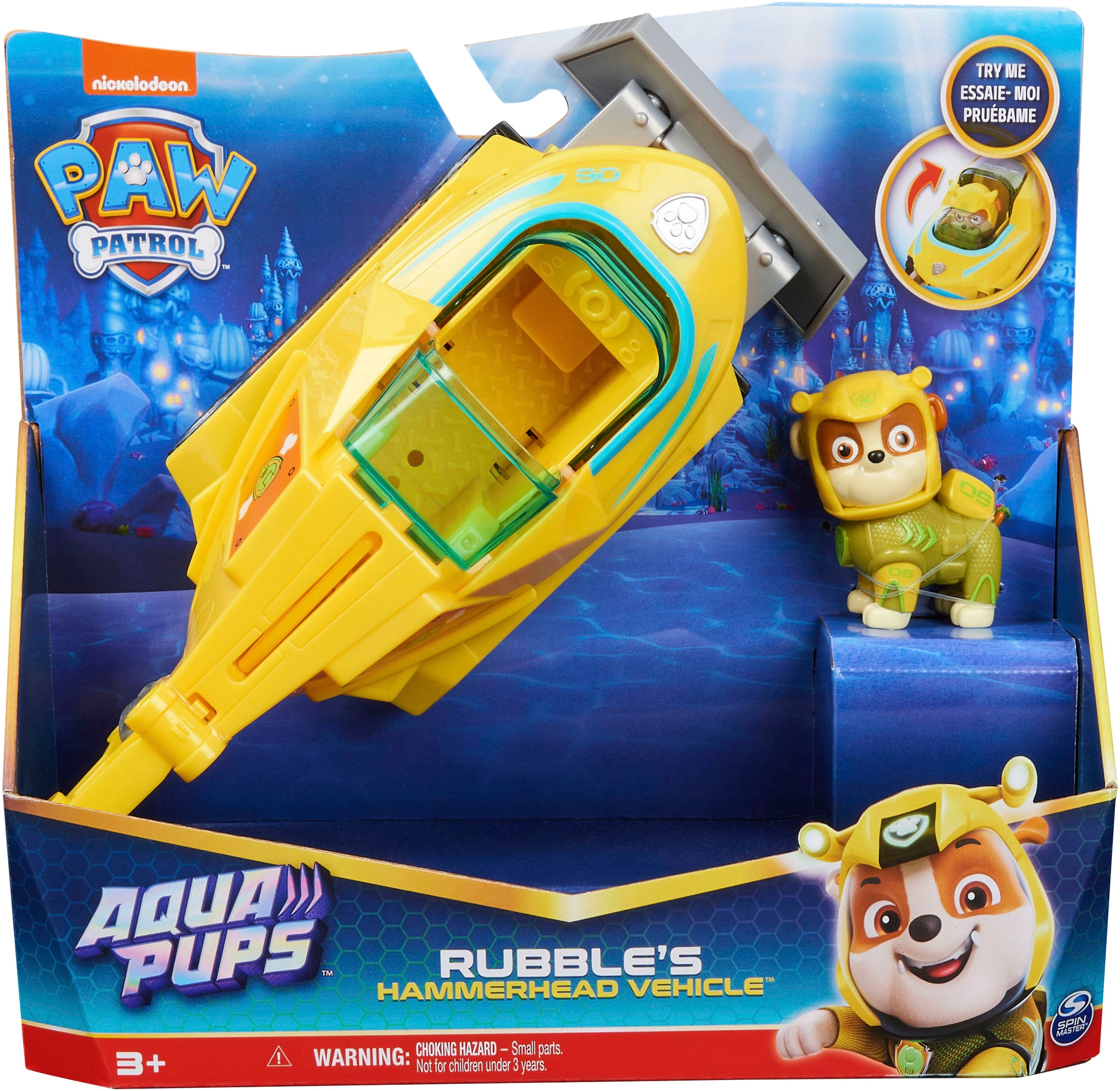 Spin Master Spielzeug-Auto »Paw Patrol - Aqua Pups - Basic Themed Vehicles Solid Rubble«, mit Funktionen