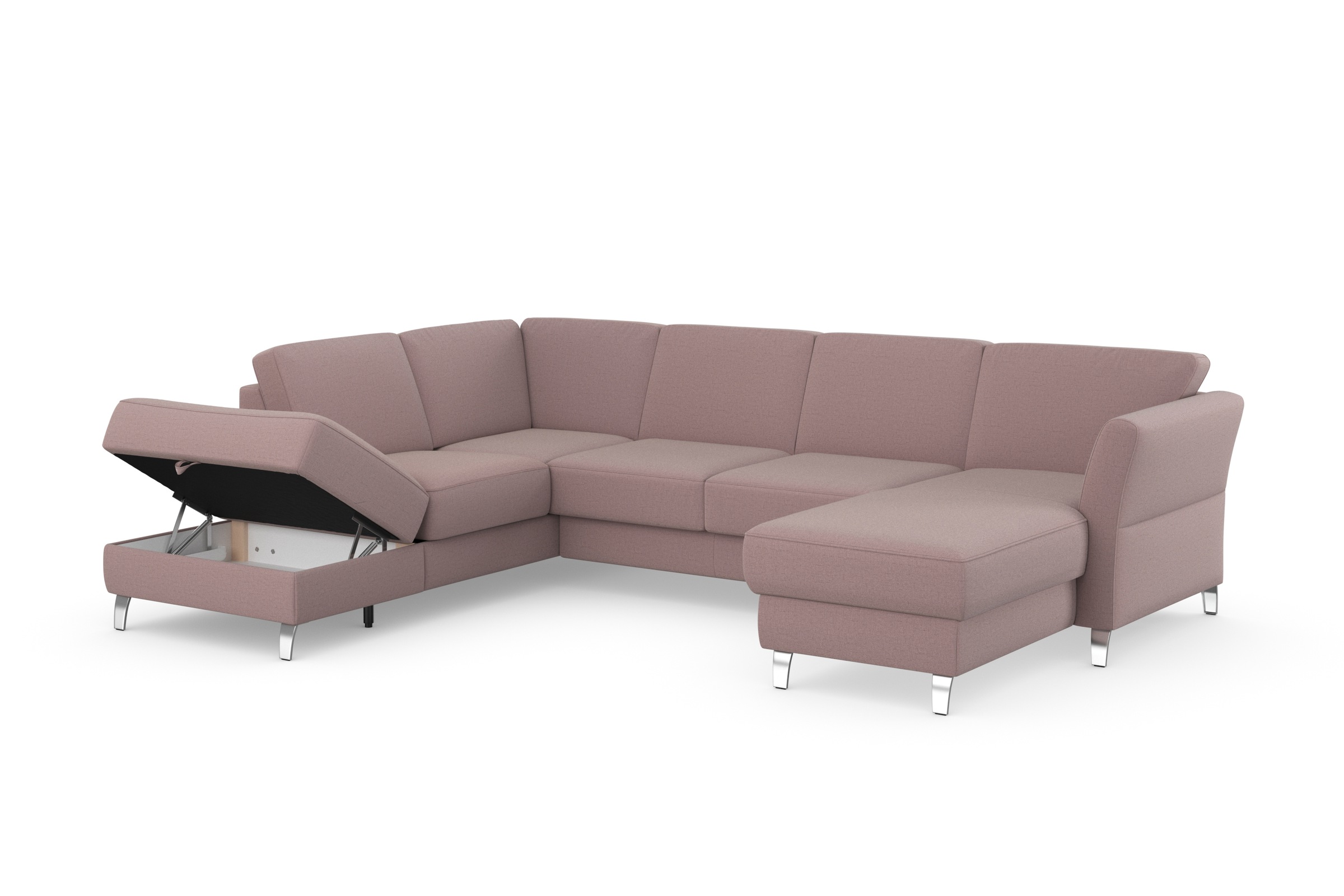 sit&more Wohnlandschaft »Visby U-Form«, Wahlweise mit Bettfunktion und Stauraum, frei im Raum stellbar