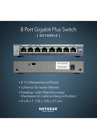 Netzwerk-Switch »GS108E 8-Port Gigabit Ethernet Smart Managed Plus«