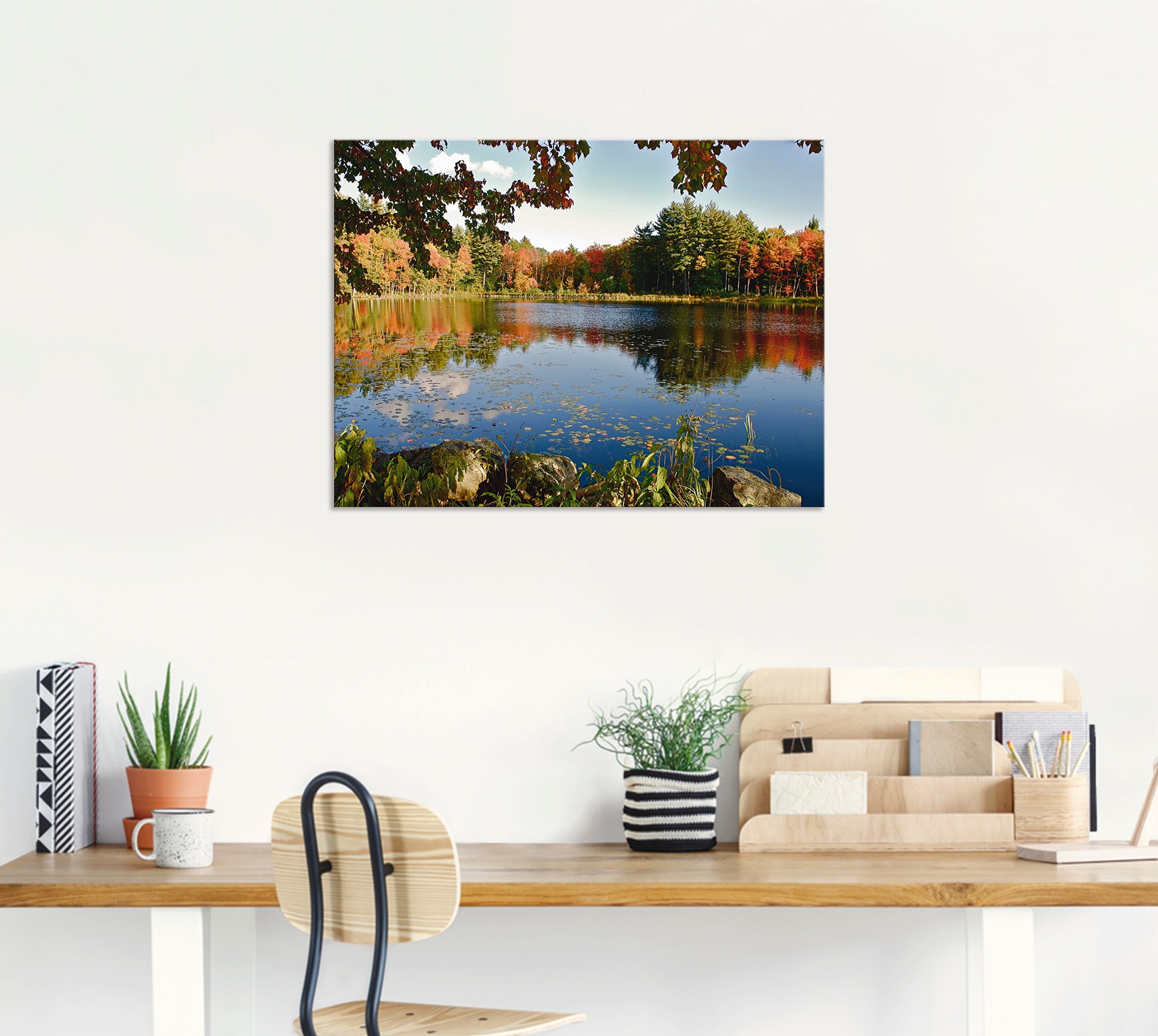 Artland Alu-Dibond-Druck »Landschaft New England«, Vier Jahreszeiten, (1 St.), für Innen- und Außenbereich geeignet, Outdoorbild