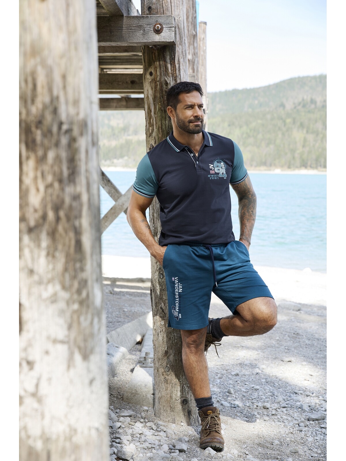 Jan Vanderstorm Poloshirt »Poloshirt OLEJORN«, (1 tlg.), mit kontrastfarbenen Ärmeln