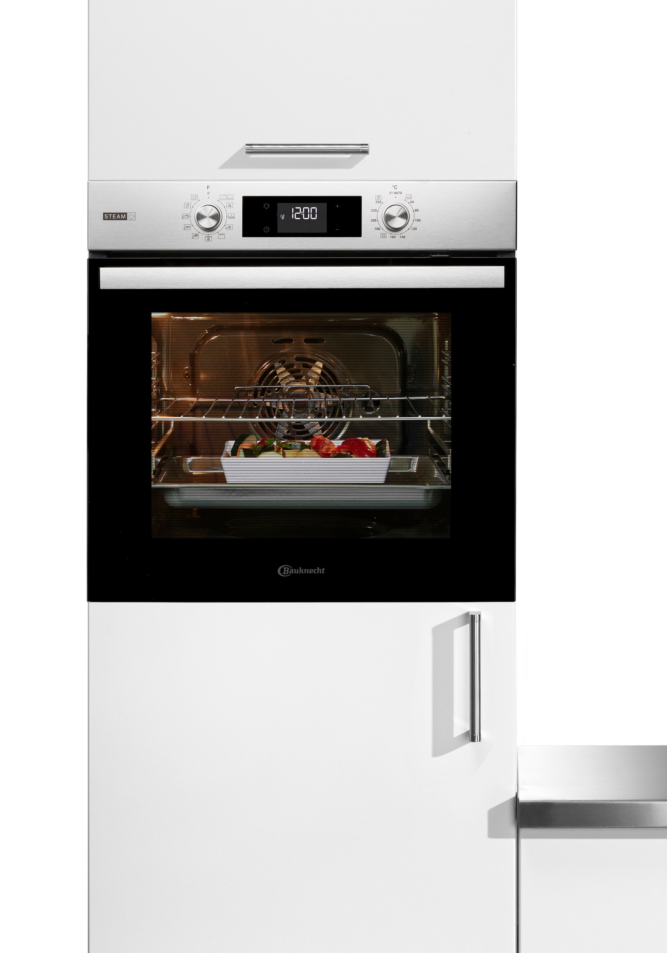 BAUKNECHT Backofen »BBA2S85HU1I« mit 1-fach-Teleskopauszug mit Hydrolyse GentleSteam – für ein saftiges Inneres und ein knuspriges Äußeres