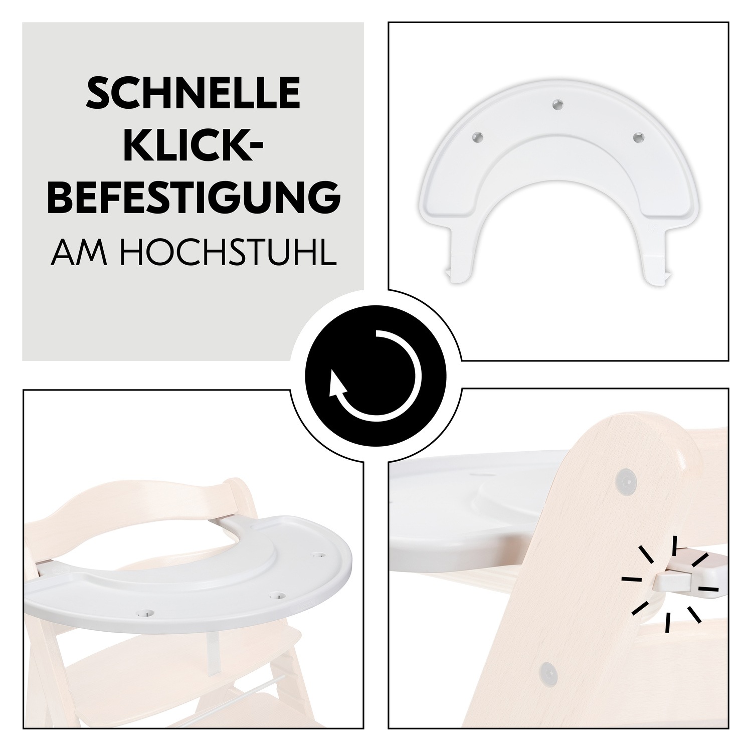 Hauck Hochstuhltablett »Alpha Play Tray, White«, aus recyceltem Material