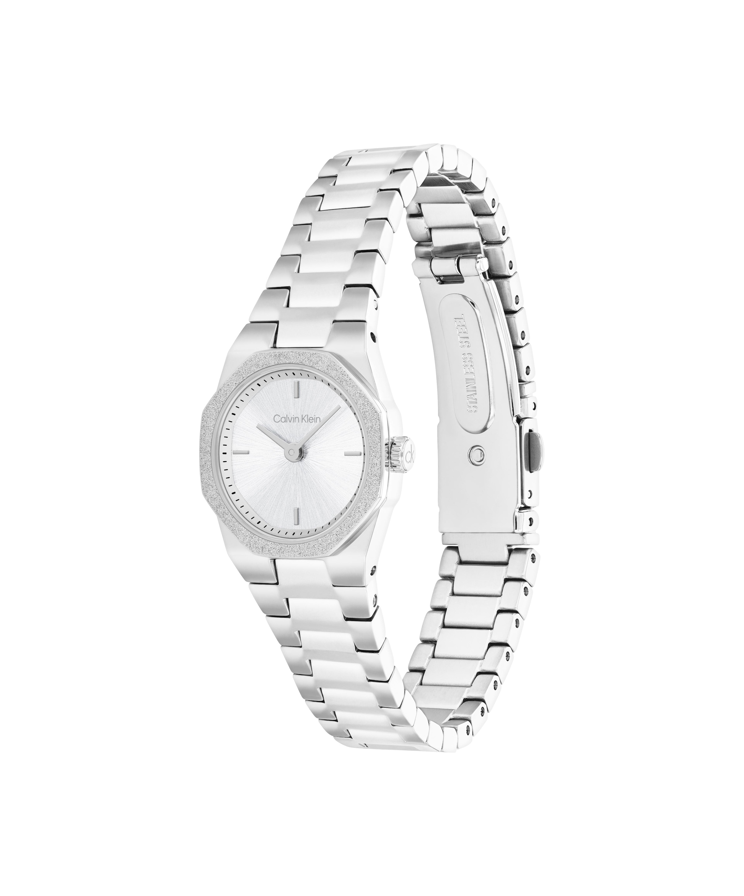 Calvin Klein Quarzuhr »Geometric Elegance« Armbanduhr, Damenuhr, Edelstahlarmband, analog