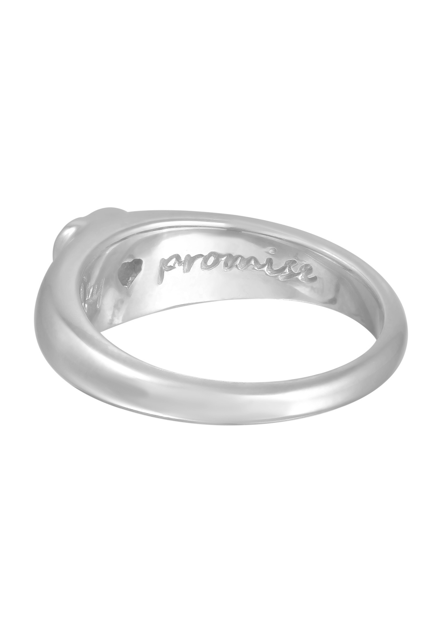 Elli Siegelring »Ring Zirkonia Herz Bandring Liebe 925 Silber vergoldet«