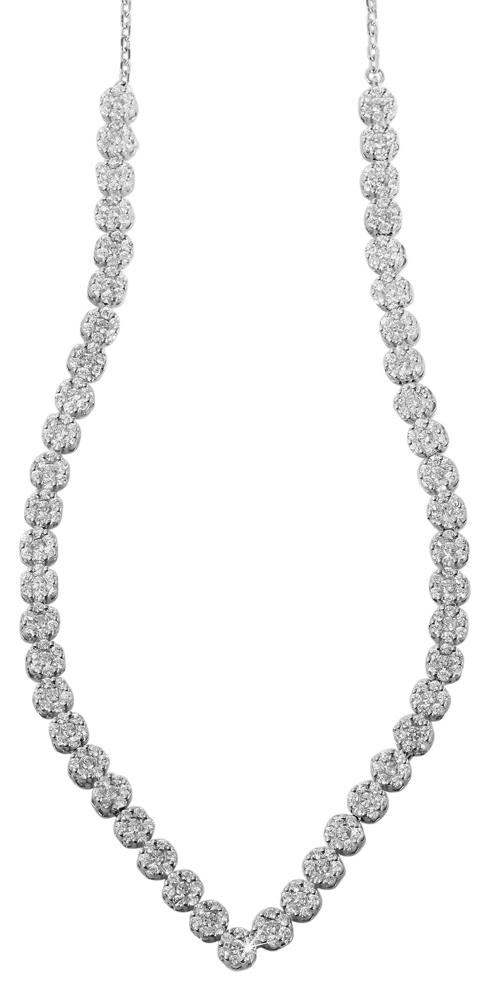 Adelia´s Gliederkette »Damen Halskette aus 925 Silber mit Zirkonia 42+3«