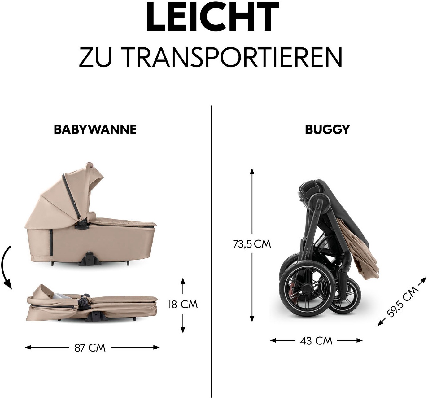 Hauck Kombi-Kinderwagen »Comfort N Care Air«, 22 kg, Belastbarkeit bis 22 kg