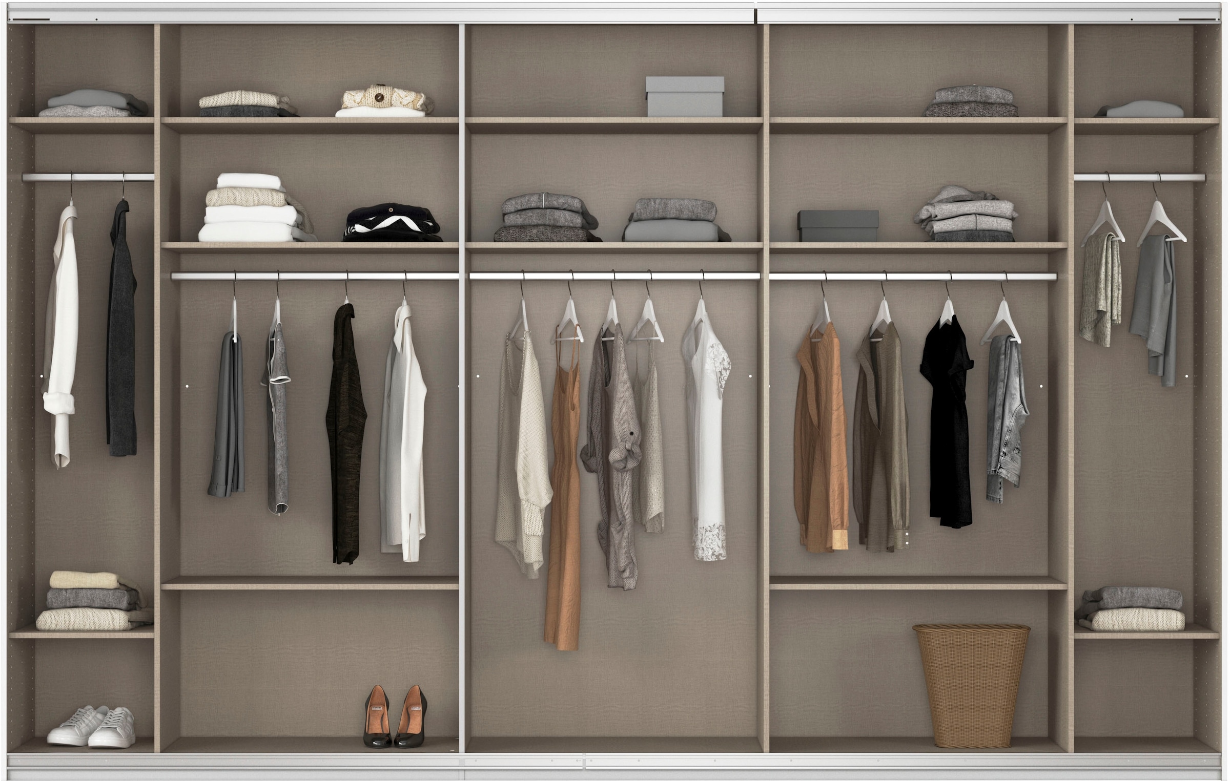 rauch Schwebetürenschrank »Kleiderschrank Schrank OTTO´S CHOICE Garderobe AGORDO«, (in zwei Griff-Farben), Top Innenausstattung, in 4 Breiten und 2 Höhen MADE IN GERMANY