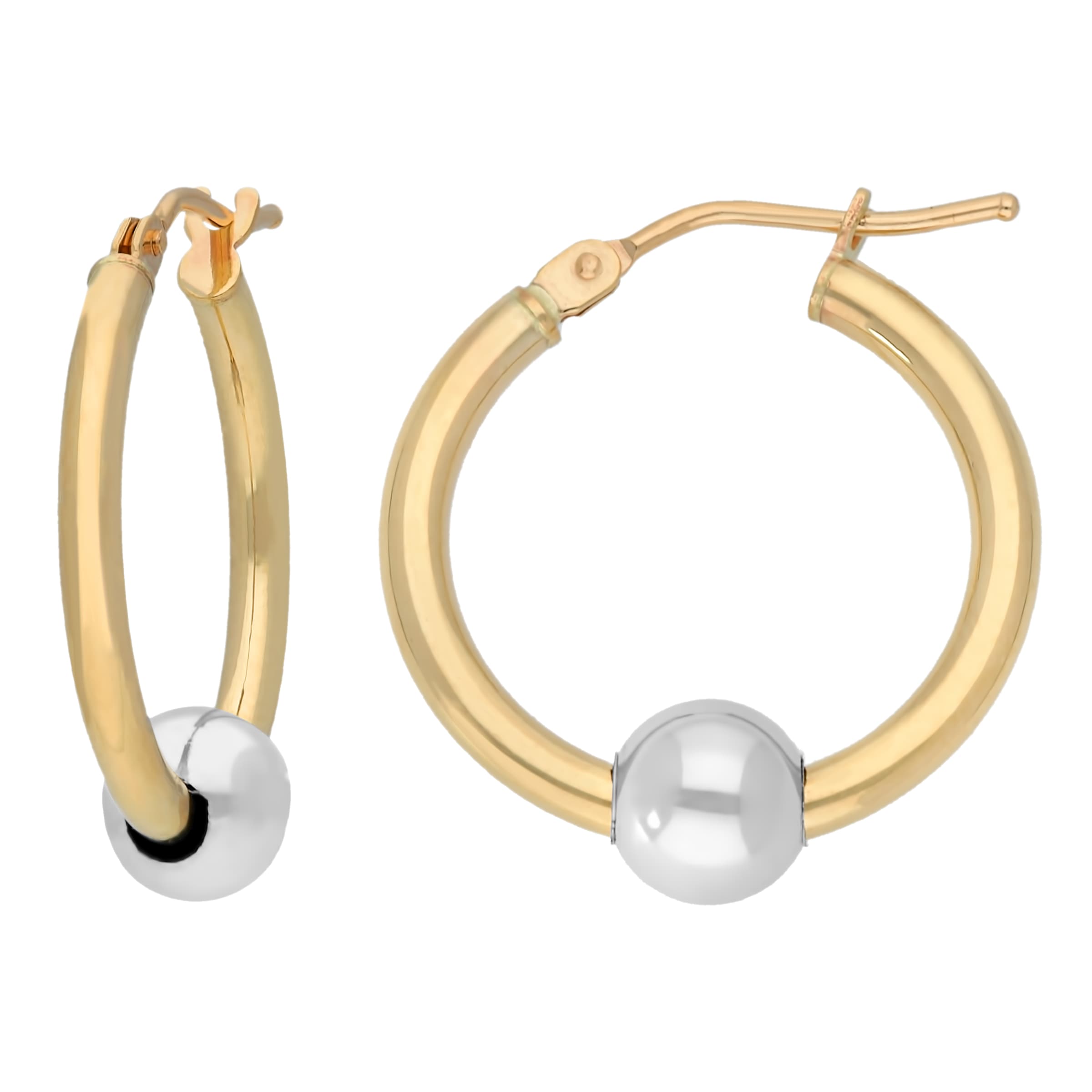 Firetti Paar Creolen »Schmuck Geschenk Gold 375 Ohrschmuck Ohrringe Kugel bicolor«