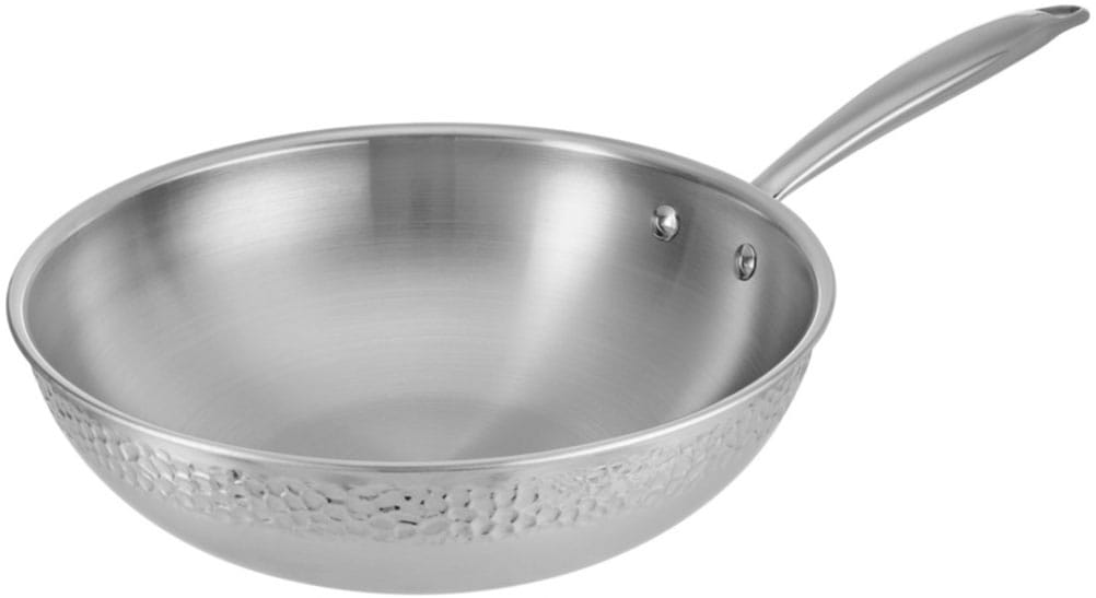 Wok »Crater tiefe Pfanne aus Tri-Ply (Edelstahl + Aluminium + Edelstahl)«, Edelstahl...