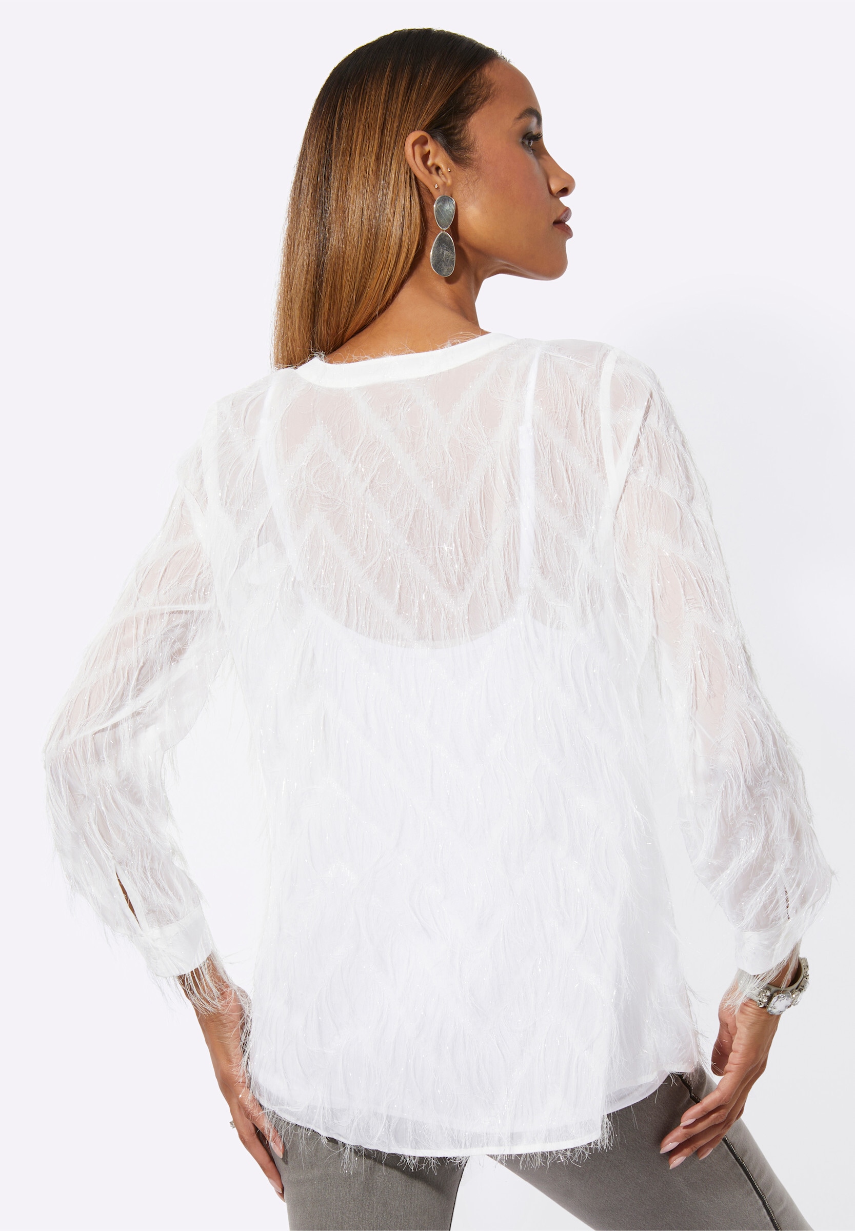 creation L Klassische Bluse »Bluse Langarmbluse mit Krempel-Ärmel«