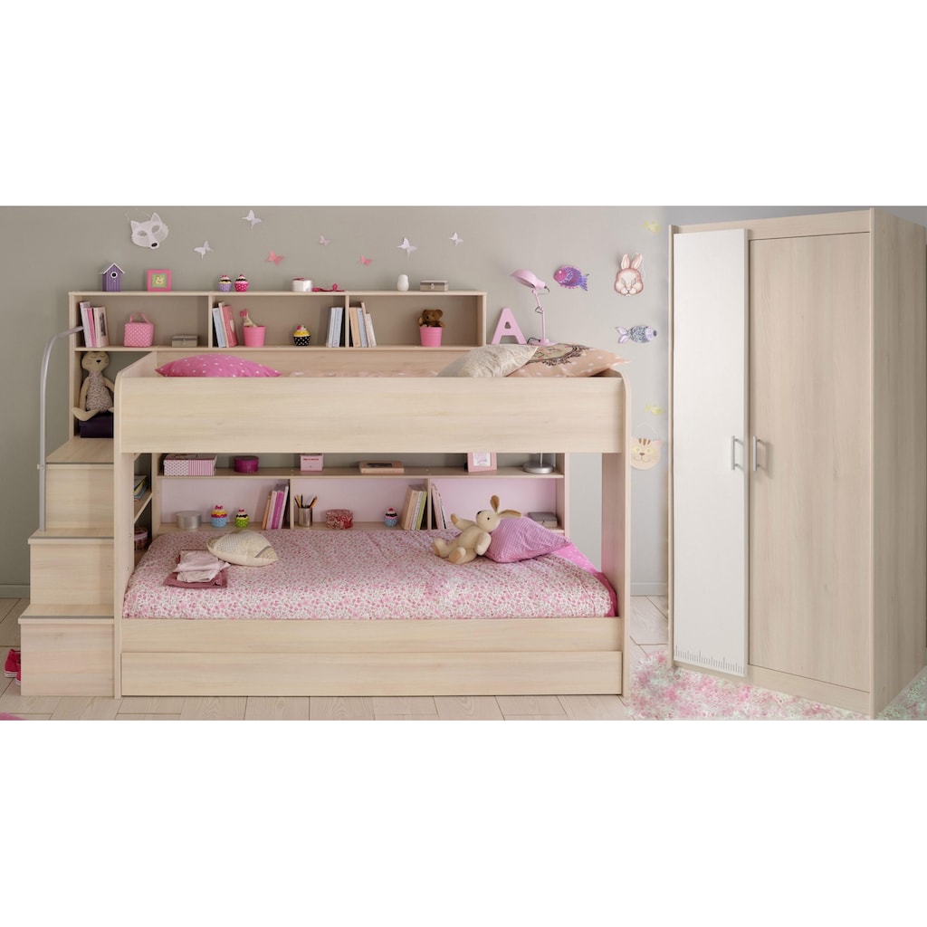 Parisot Jugendzimmer-Set »Bibop«, (Set, 2 St., Etagenbett, Schrank)