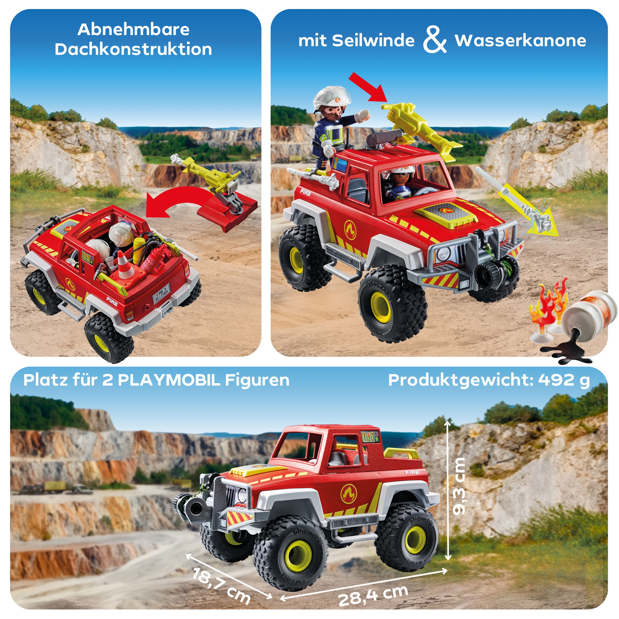 Playmobil® Konstruktions-Spielset »Feuerwehrtruck (71824), Playmobil Action Heroes«, (68 St.)