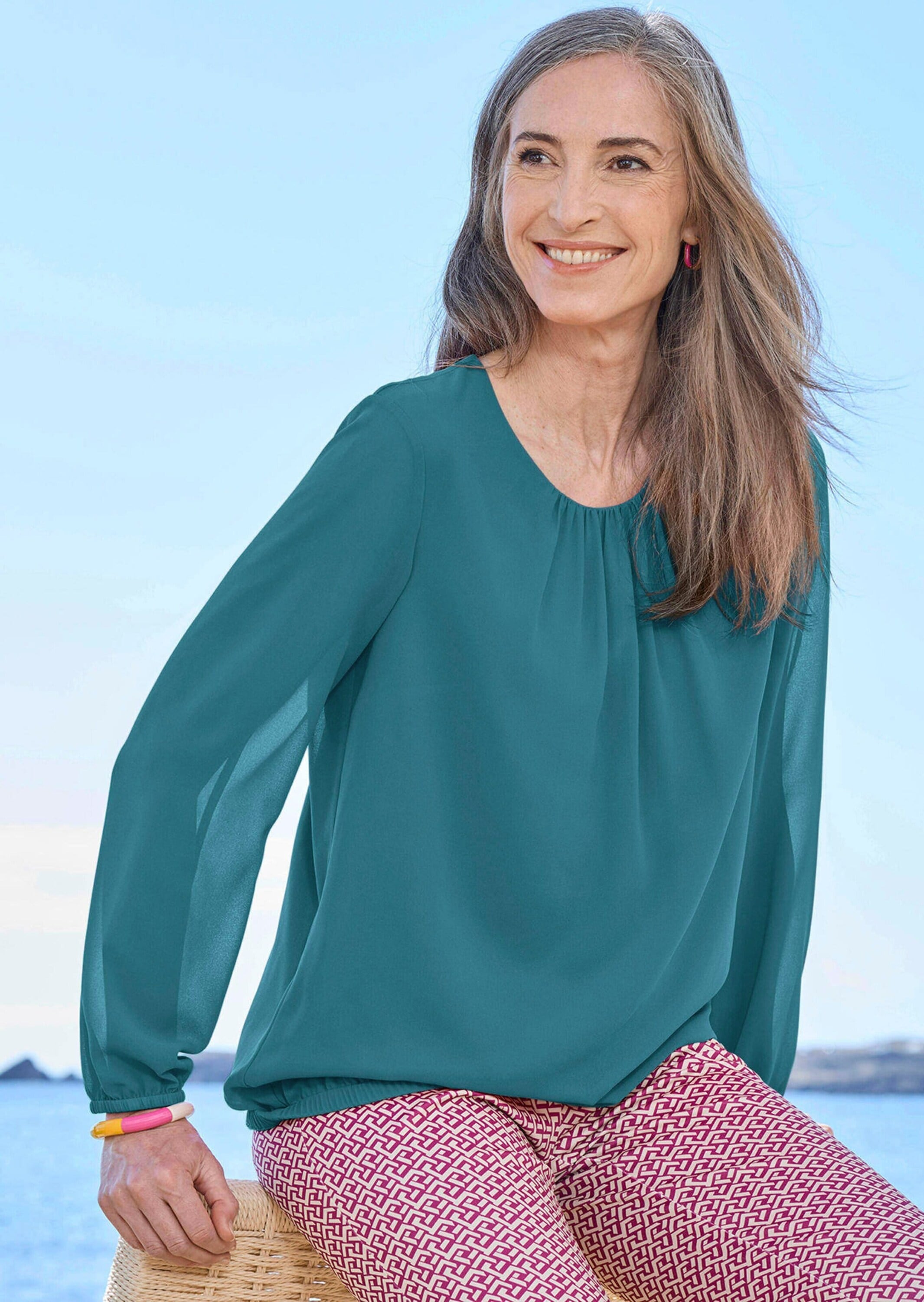 GOLDNER Klassische Bluse »Kurzgröße Elegante Bluse aus Chiffon«