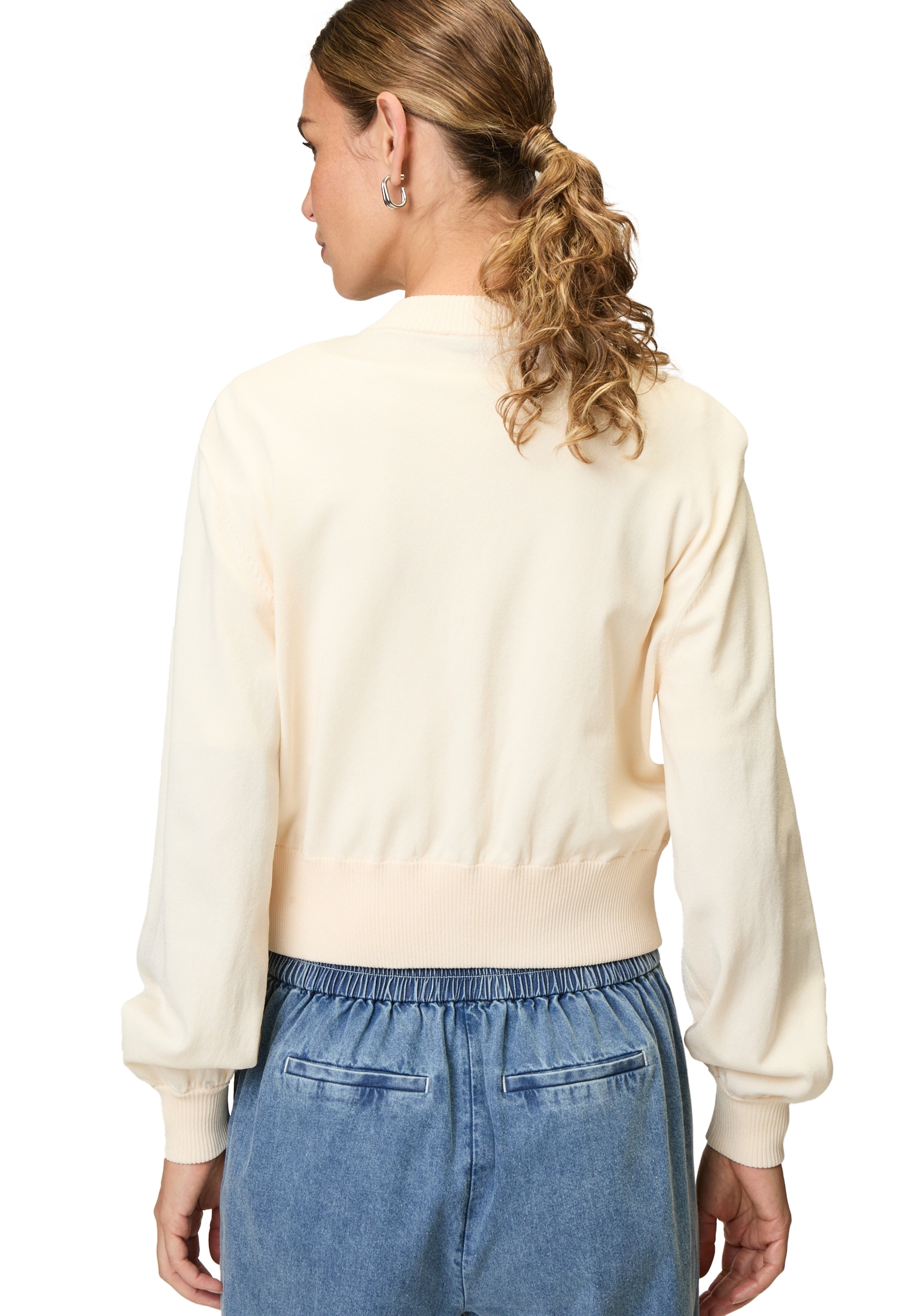 Zero Strickjacke »Strickjacke mit Satinvorderseite«