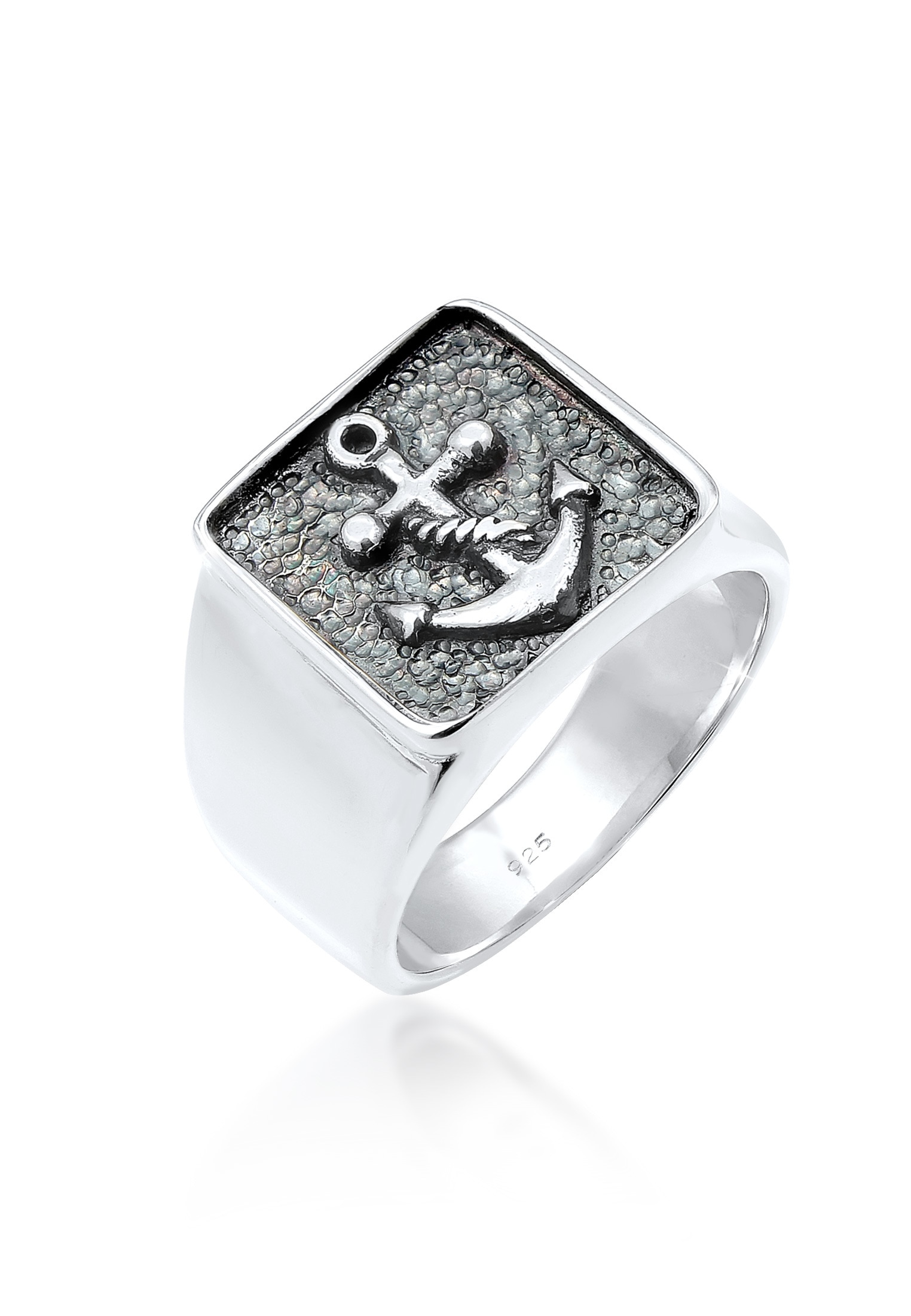 Siegelring »Ring Herren Siegelring Anker Symbol Oxidiert 925 Silber«