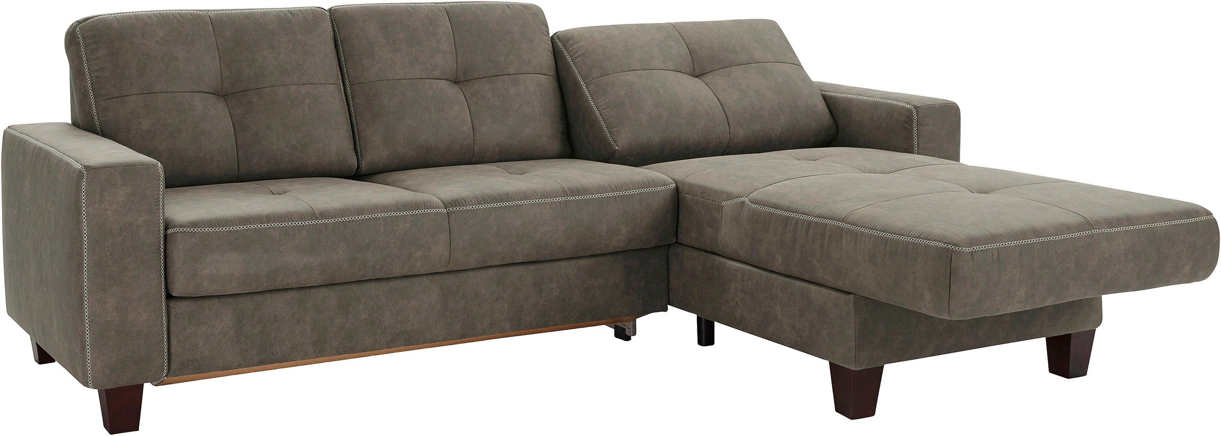 Places of Style Ecksofa »Varese L-Form«, wahlweise mit Bettfunktion und Vorziehfunktion