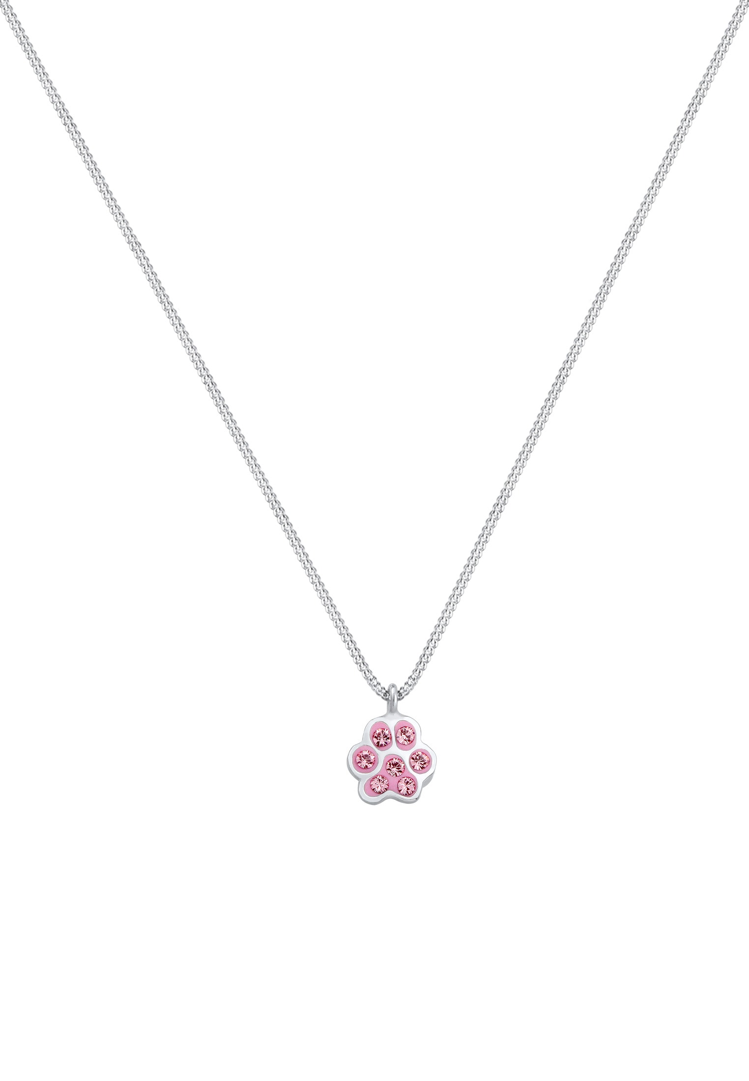 Elli Kette ohne Anhänger »Halskette Pfote Glas Kristalle Rose 925 Sterling Silber«