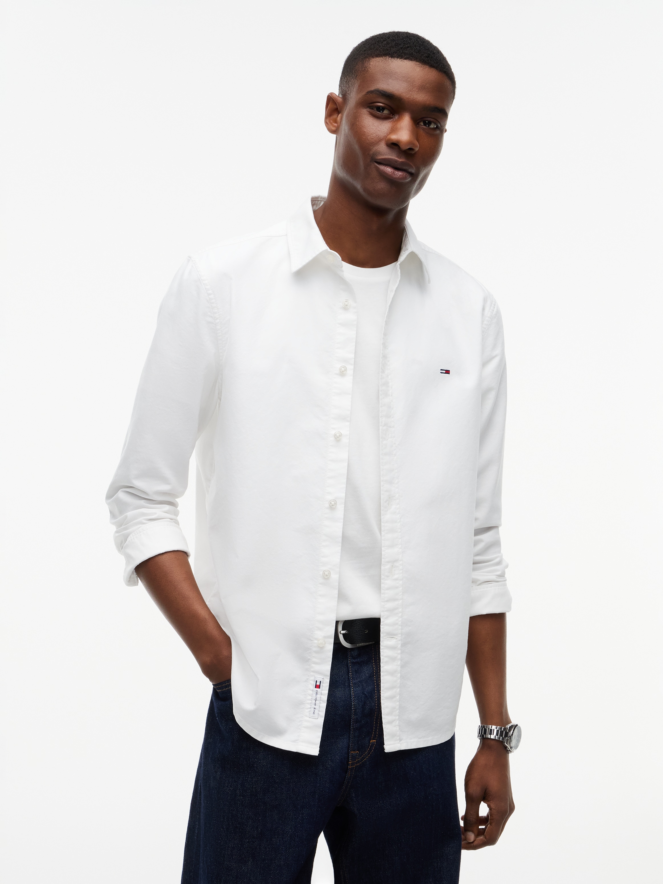 Tommy Jeans Langarmhemd »SLIM OXFORD SHIRT« Slim fit mit Hemdkragen