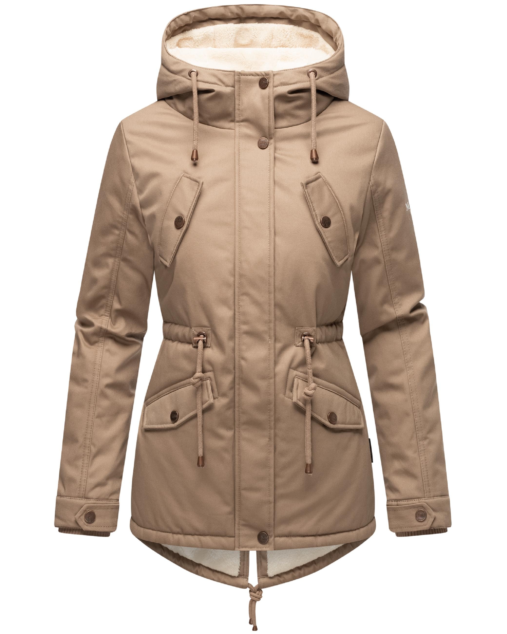 Marikoo Winterjacke »Winterjacke Manolya«, mit Kapuze, stylischer Kurzmantel mit weichem Teddyfell-Futter